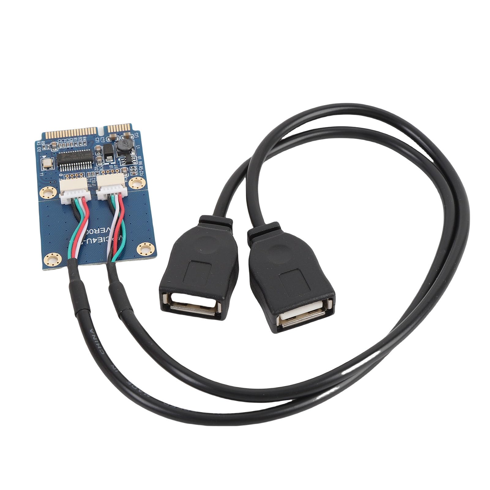 Tangxi Mini PCI E to USB Riser Card, MPCIE to Double USB 2.0 Expansion Card, High Speed Data Transmission, Easy to Install and Convenient to Use
