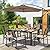 Homall 7 Pieces Patio Dining Set Outdoor Furniture with 6 Stackable Textilene Chairs and Large Table for Yard, Garden, Porch and Poolside, Beige