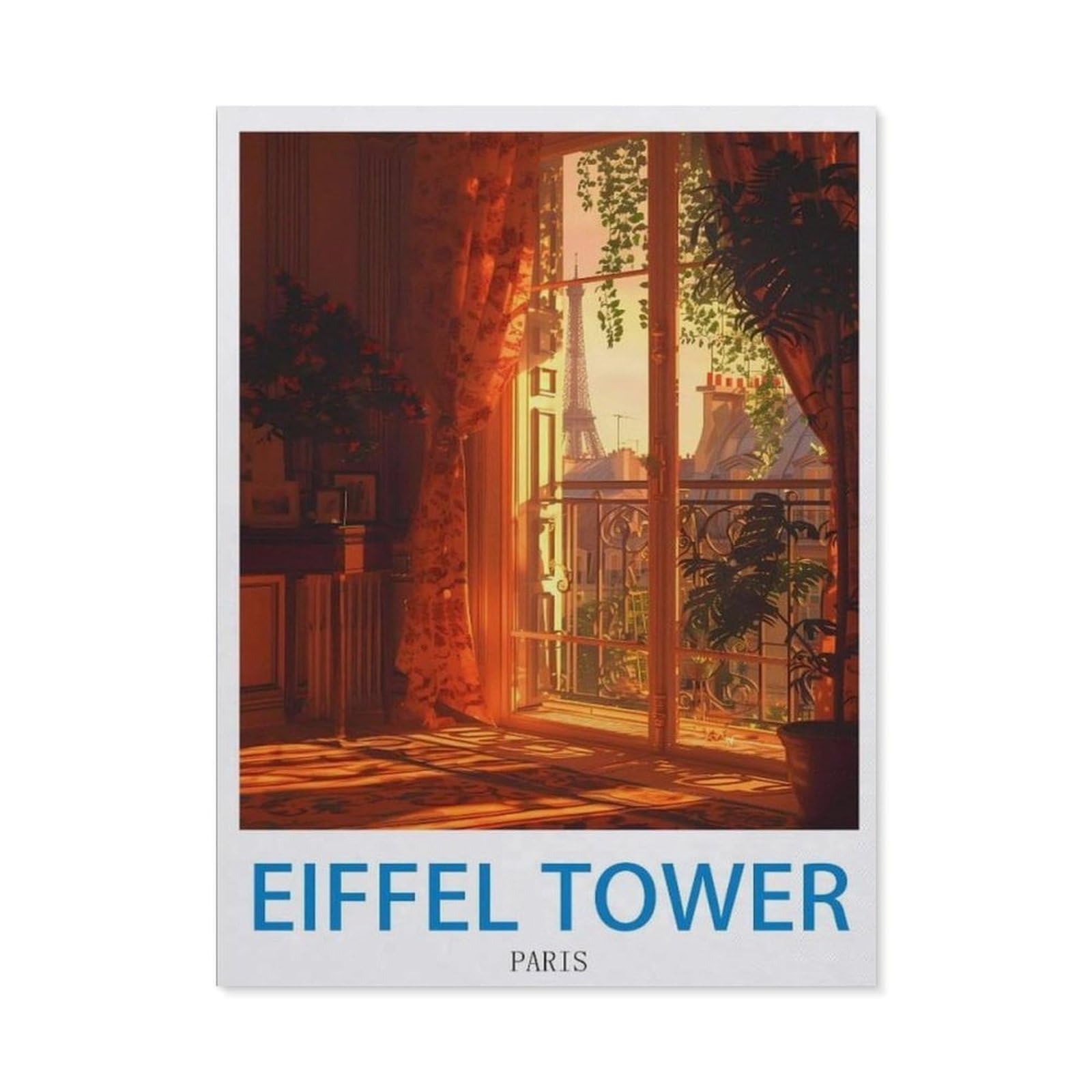 Eiffel Tower Paris，Vintage Metal Sign Kitchen Bathroom Office Bar Coffee Garage Cave Home Living Wall Decor(15x30cm）6x12 inch-EC58