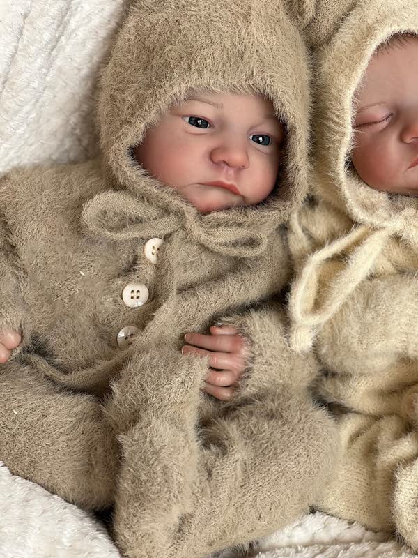 Anano Reborn Puppen Junge 19 Zoll 48 cm Realistische Neugeborene Babypuppen, die echt aussehen Babypuppen Neugeborene Lebensgröße Frühchen Weicher Körper Reborn Puppen Augen Offen Sieht aus wie ein – Bild 6