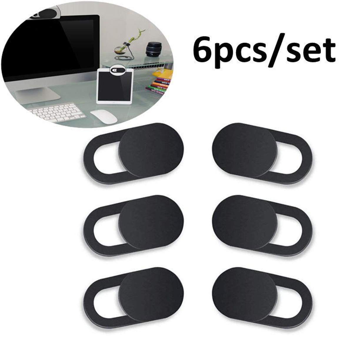 WooyMooWebcam Cover,6 Pack Ultra Thin Web Camera Cover Notebook Phone Camera Privacy Cover for Laptop, Desktop, PC, Macboook