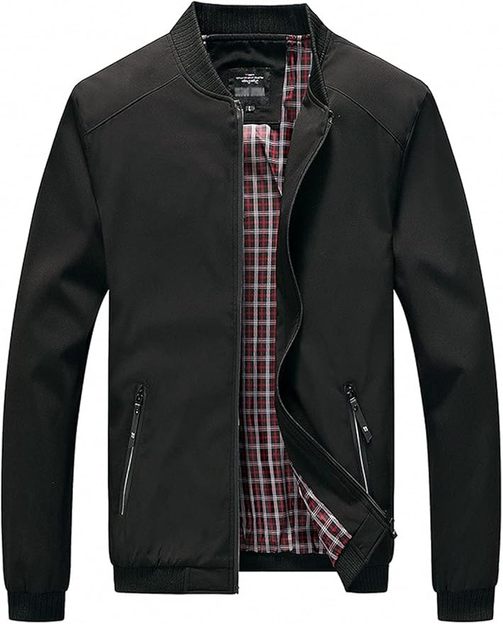 Lentta Men's Slim Fit Lightweight Softshell Bomber Jacket Coat Fall Jackets For Men