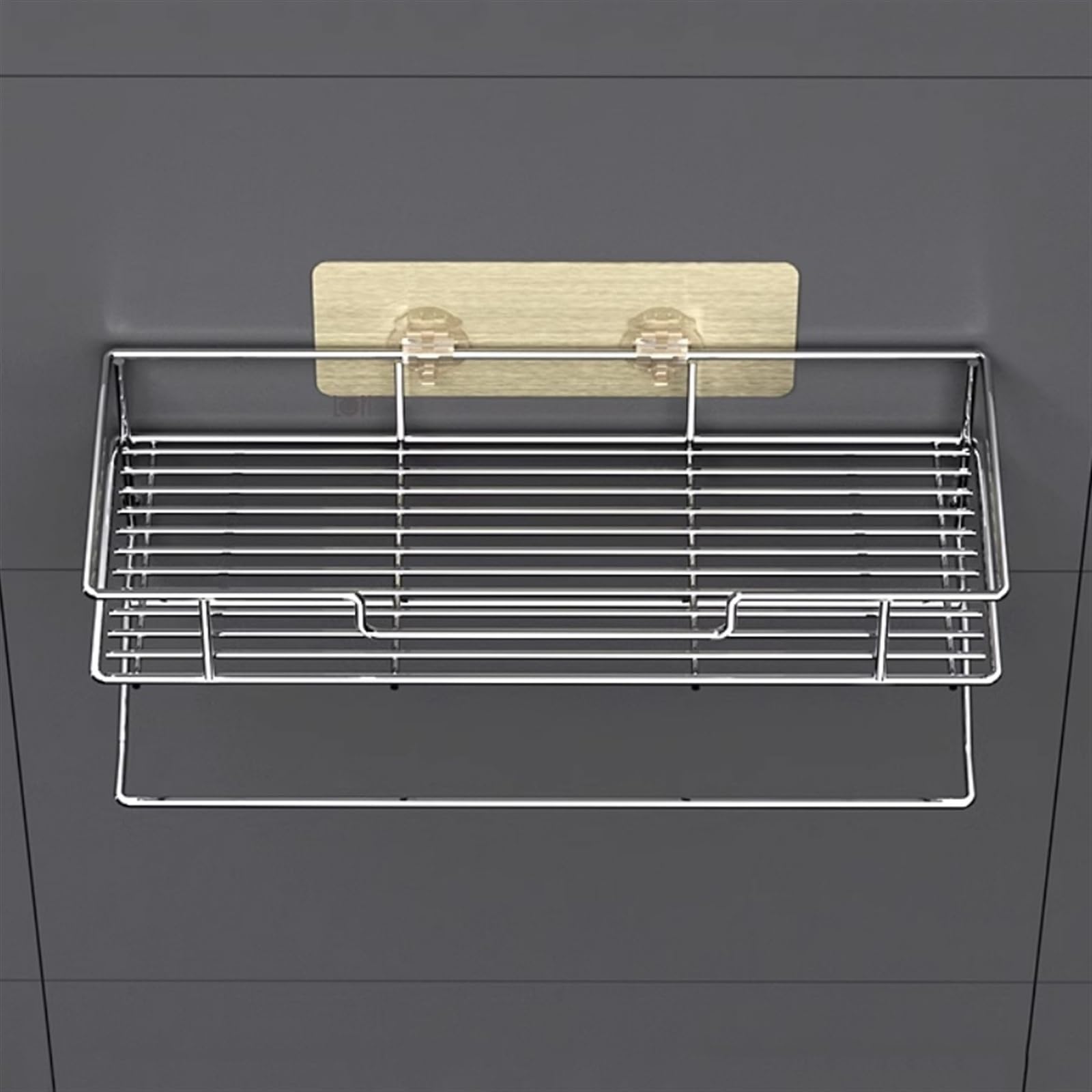 Mensole Bagno Mensola da bagno con portasciugamani, mensole da doccia sospese in acciaio inox senza foratura da 15,7", portaoggetti da doccia staccabile a parete, salva spazio Porta Shampoo Doccia