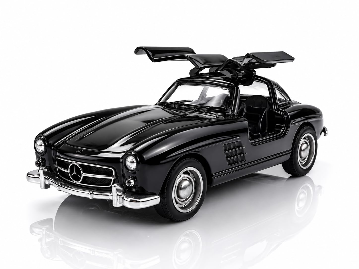 1954 Mercedes-Benz 300 SL Diecast Model Car 1:36 Scale – Premium Alloy Metal Pull Back Toy Car -Lights & Sound, Opening Gullwing Doors & Boot, Rubber Wheels, Vintage Classic Car Collectible-image-14