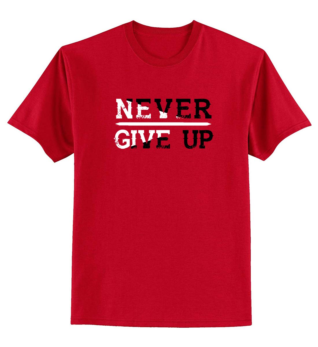 ADRO Men's Naver Give Up Design Printed T-Shirt