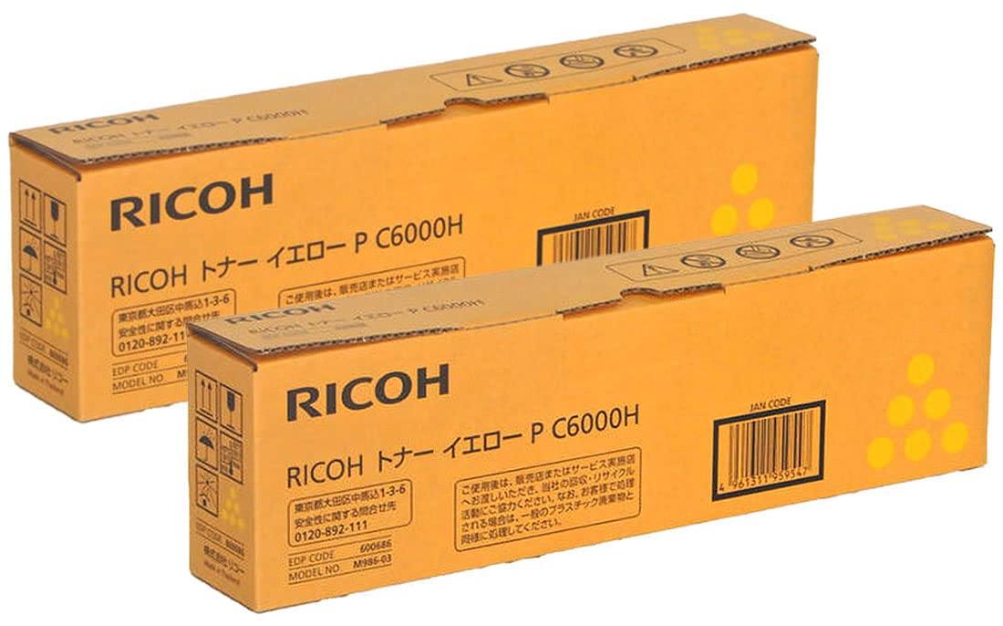 RICOH　トナー　イエロー　P C6000H リコー（RICOH） 純正トナー P 6500 モノクロ 600704 1個（直送品