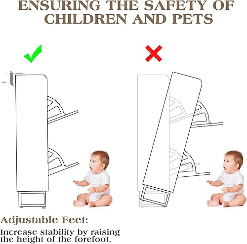 Miniatura 5 de Armario de almacenamiento para zapatos para entrada, armario estrecho para zapatos con 2 cajones abatibles, organizador de almacenamiento oculto