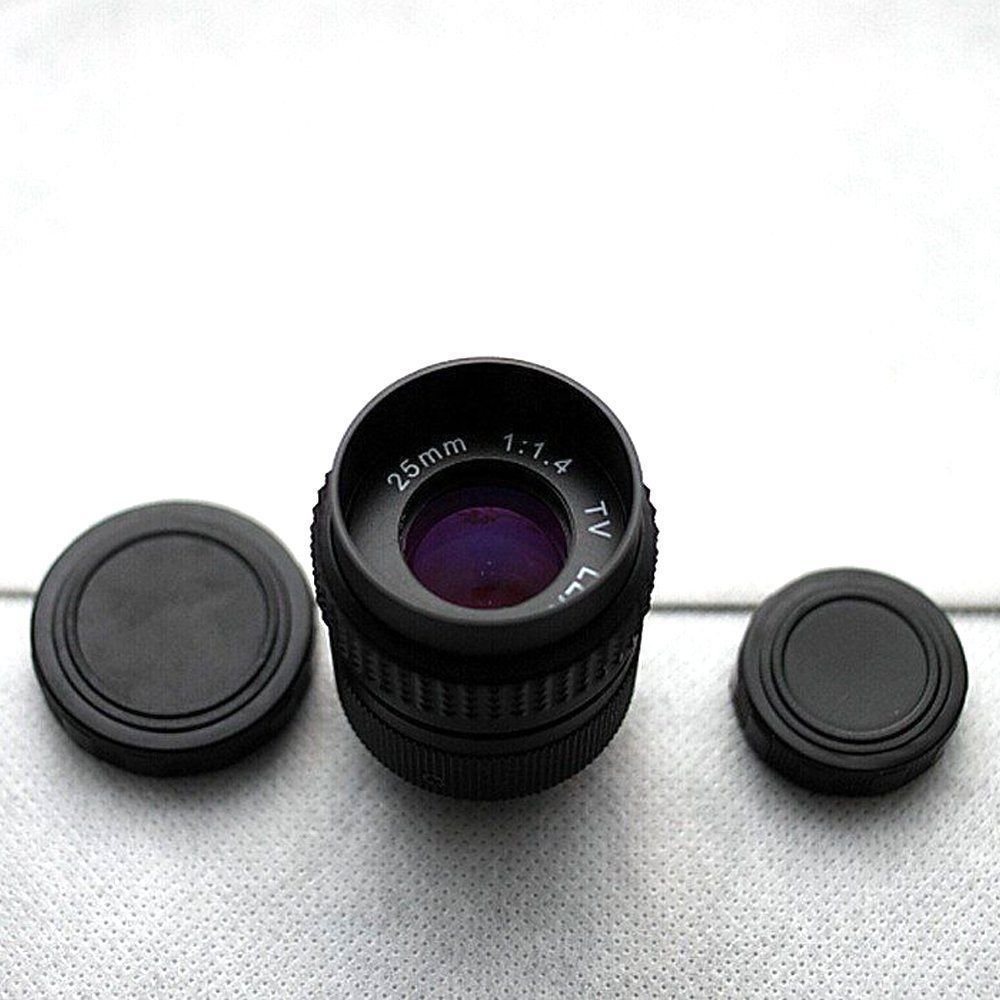 Lente CCTV f1.4 con Montura C de 25 mm f/1.4 Compatible con Fujifilm X-E2 X-E1 X-Pro1 X-M1 (Size : Schwarz, Color : Fuji)