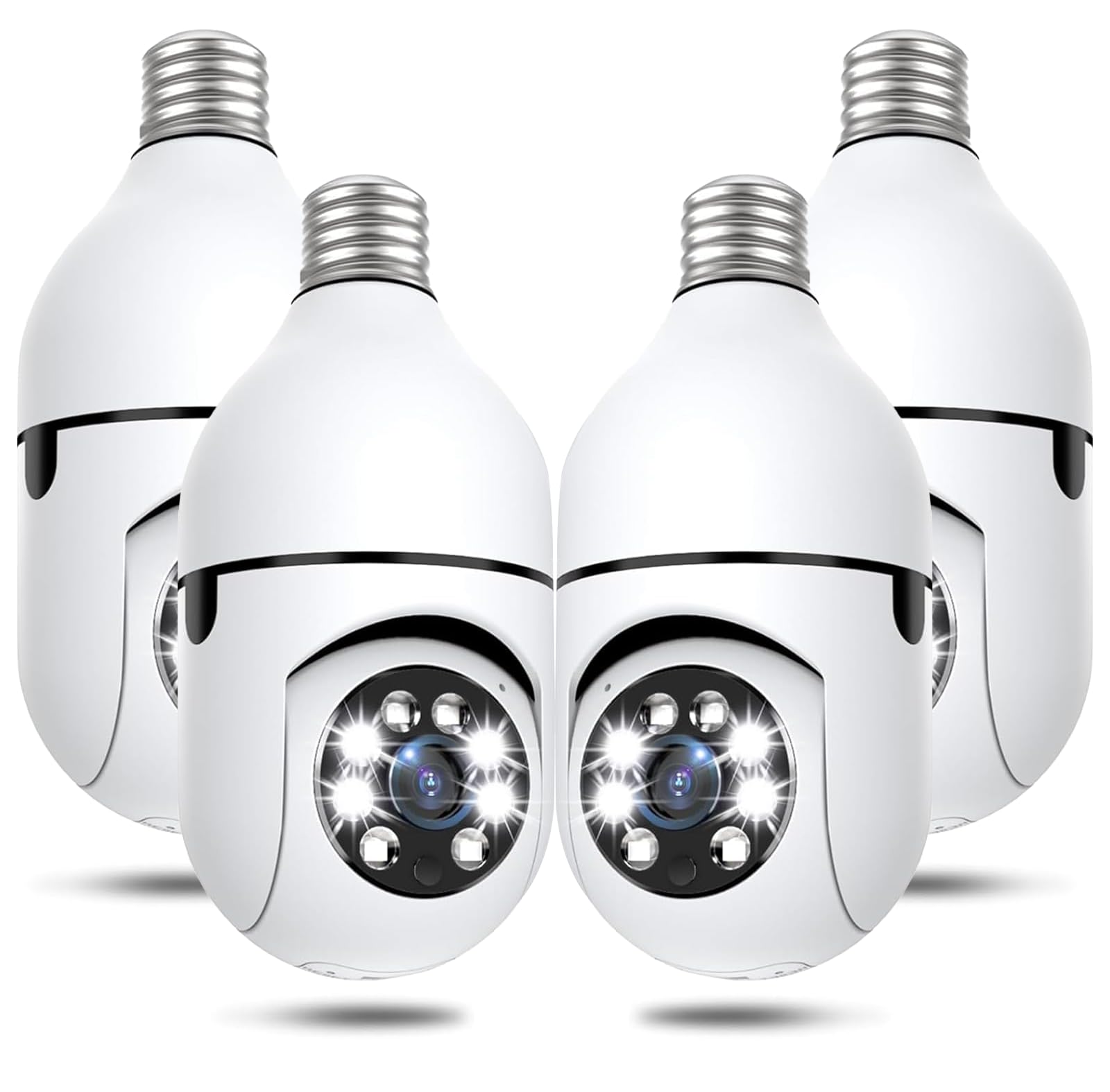 Light Bulb Security Cameras Wireless Outdoor, 5G&2.4GHz 4MP Security Camera 360° PTZ Cameras for Home Security with Color Night Vision, 2 Way Talk, AI