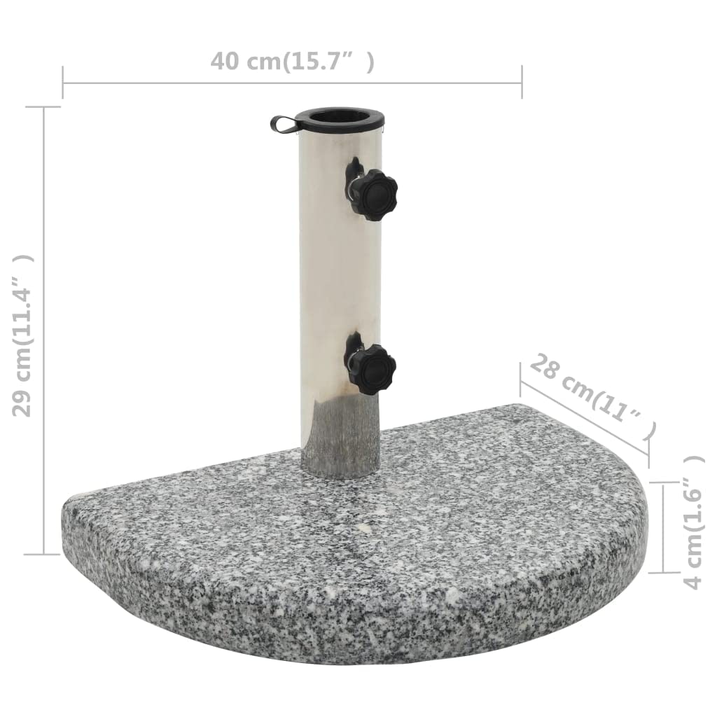 Supporto per ombrellone in granito, 10 kg, rettangolare, grigio