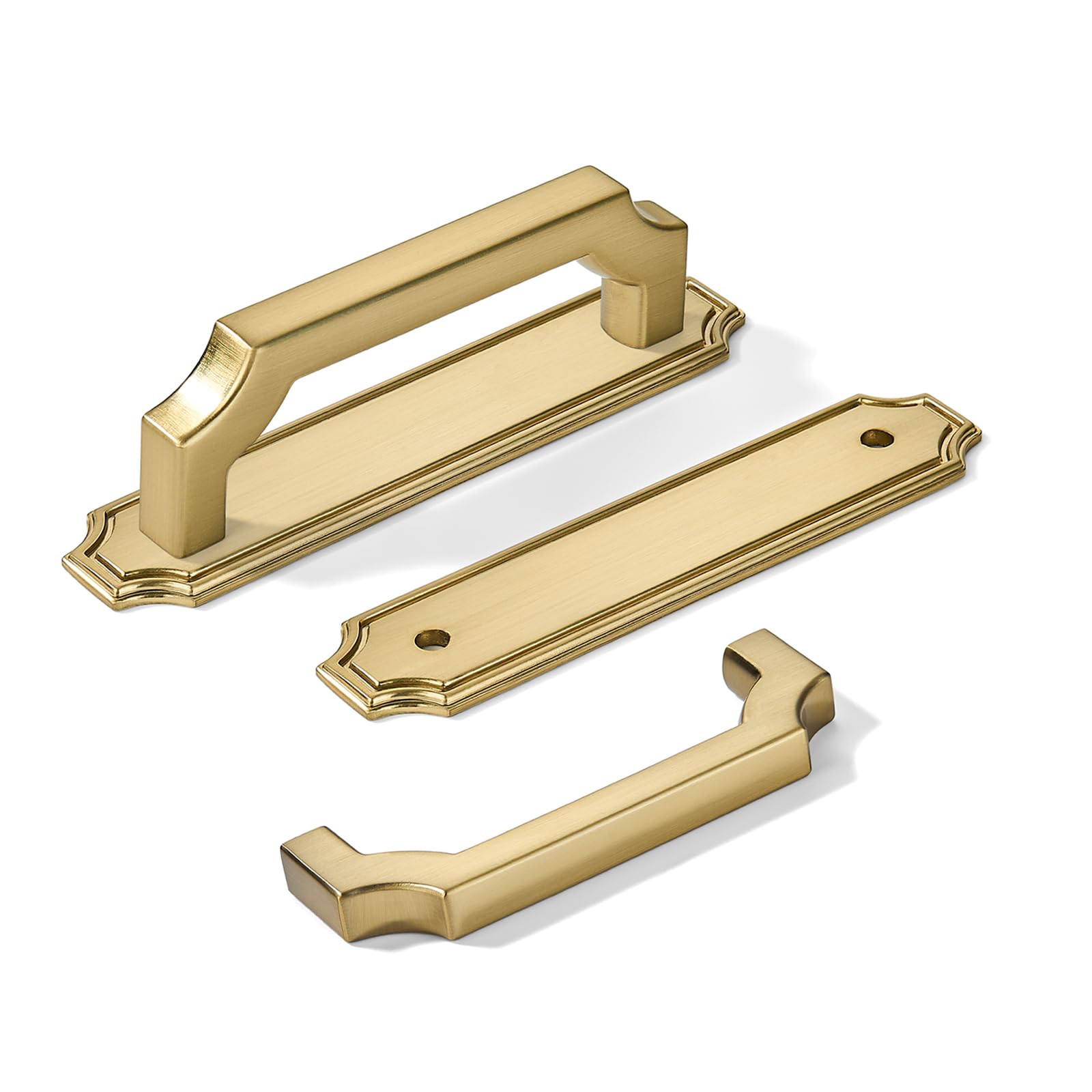 Poignées d'armoire en bronze champagne khtumeware lot de 5 avec entraxe de 9,5 cm