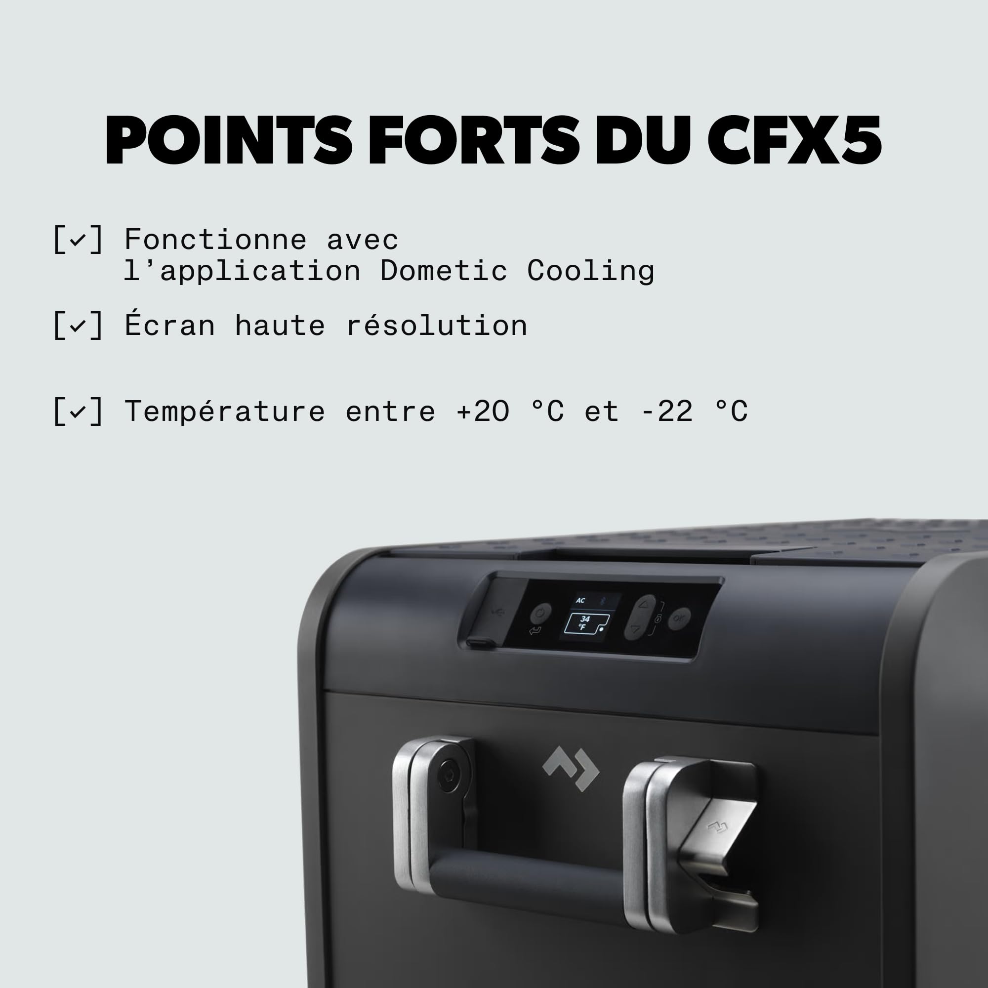 Dometic CFX3 & CFX5 - Glacière à Compression - Glacière Électrique Voiture, Camping - 12V/24V Allume-Cigare 100V/240V Secteur - Réfrigérateur Portable