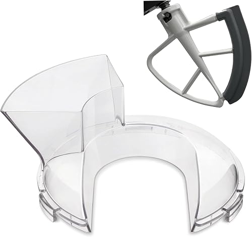 HXLFW Pouring Shield with Flex Beater for KitchenAid 4.5-5 Quart Tilt-Head Stand