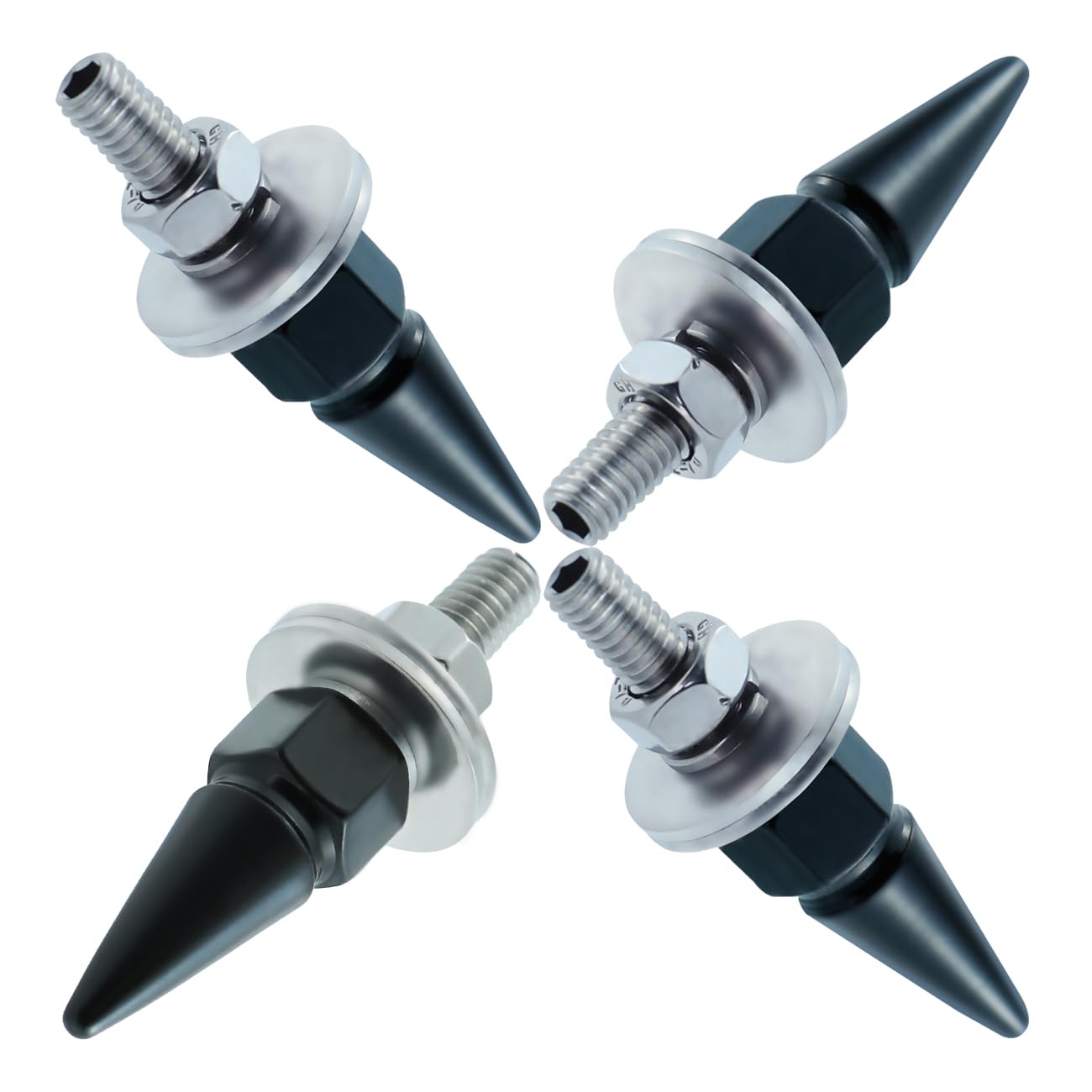 Meibaolin Spike License Plate Bolt 4 Pcs Decorative License Plate Screw Fasteners Kit Aluminum Alloy Fit Most Cars Truck Motorcycle Modified Vehicle