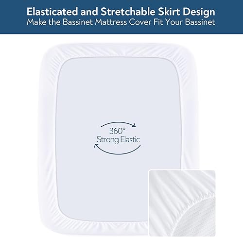 Miniatura 5 de Múltiples tamaños (16 tamaños), funda de colchón para moisés, se adapta a moisés Breeze Plus, protector de colchón acolchado impermeable, superficie