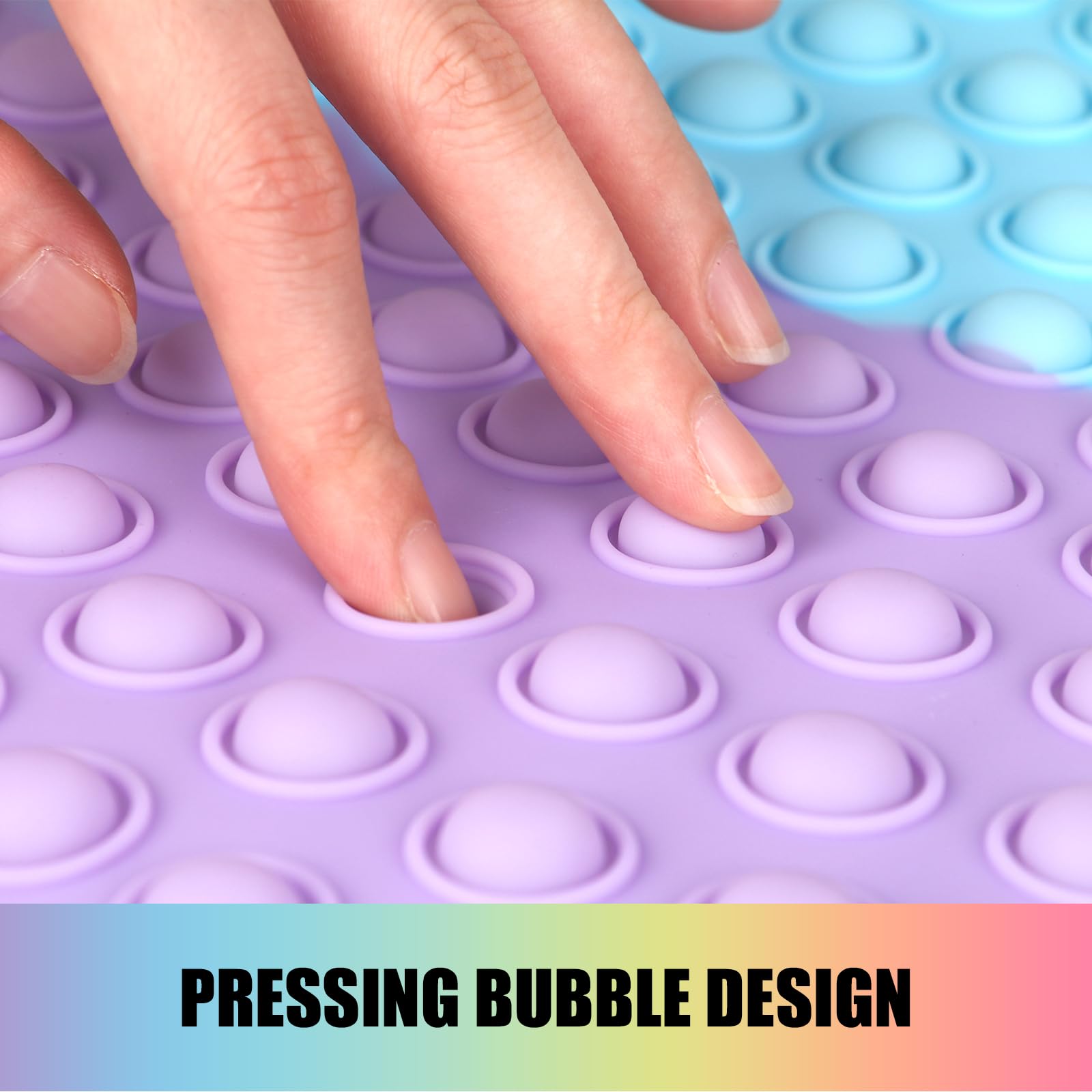 Tappetino Da Bagno Ovale Arcobaleno In Silicone 69x39 Cm - Antiscivolo Con Ventose E Fori Di Drenaggio - 4