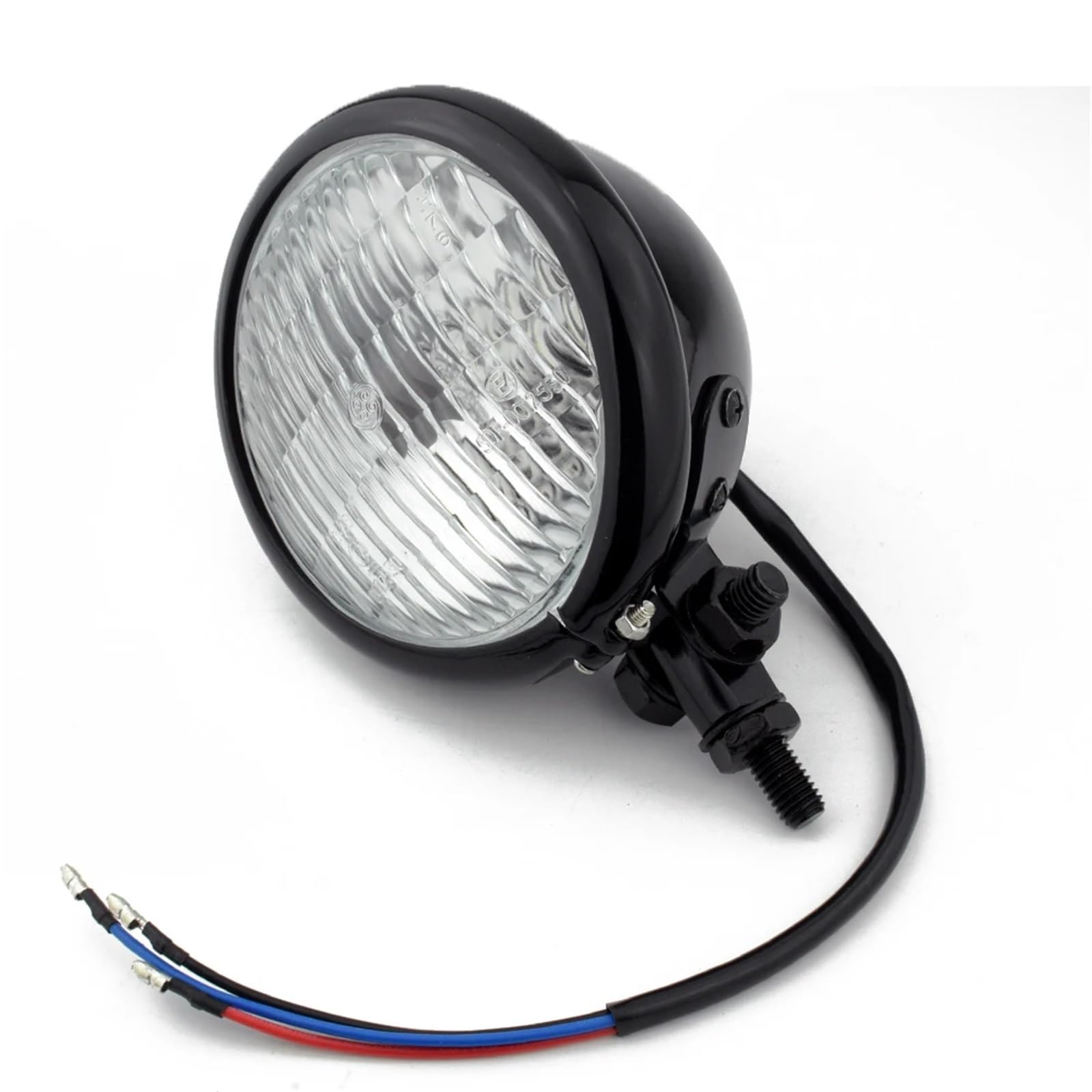 Motocykl Head Light Pasuje do Harley Pasuje do Honda Pasuje do Yamaha Pasuje do Bmw Cafe Racer Niestandardowy Bobber Chopper 4.5 "Zabytkowy reflektor(Black)