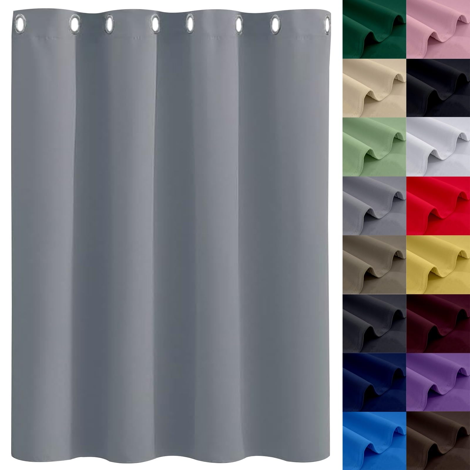 GAIFNAG Blackout Curtains, Short Curtains 160 x 260 cm Insulated Energy Efficiency Eyelet, Multiple Size and Colour Elegant Divider Tassel Curtain for Bedroom, Kitchen, Nursery, Grey