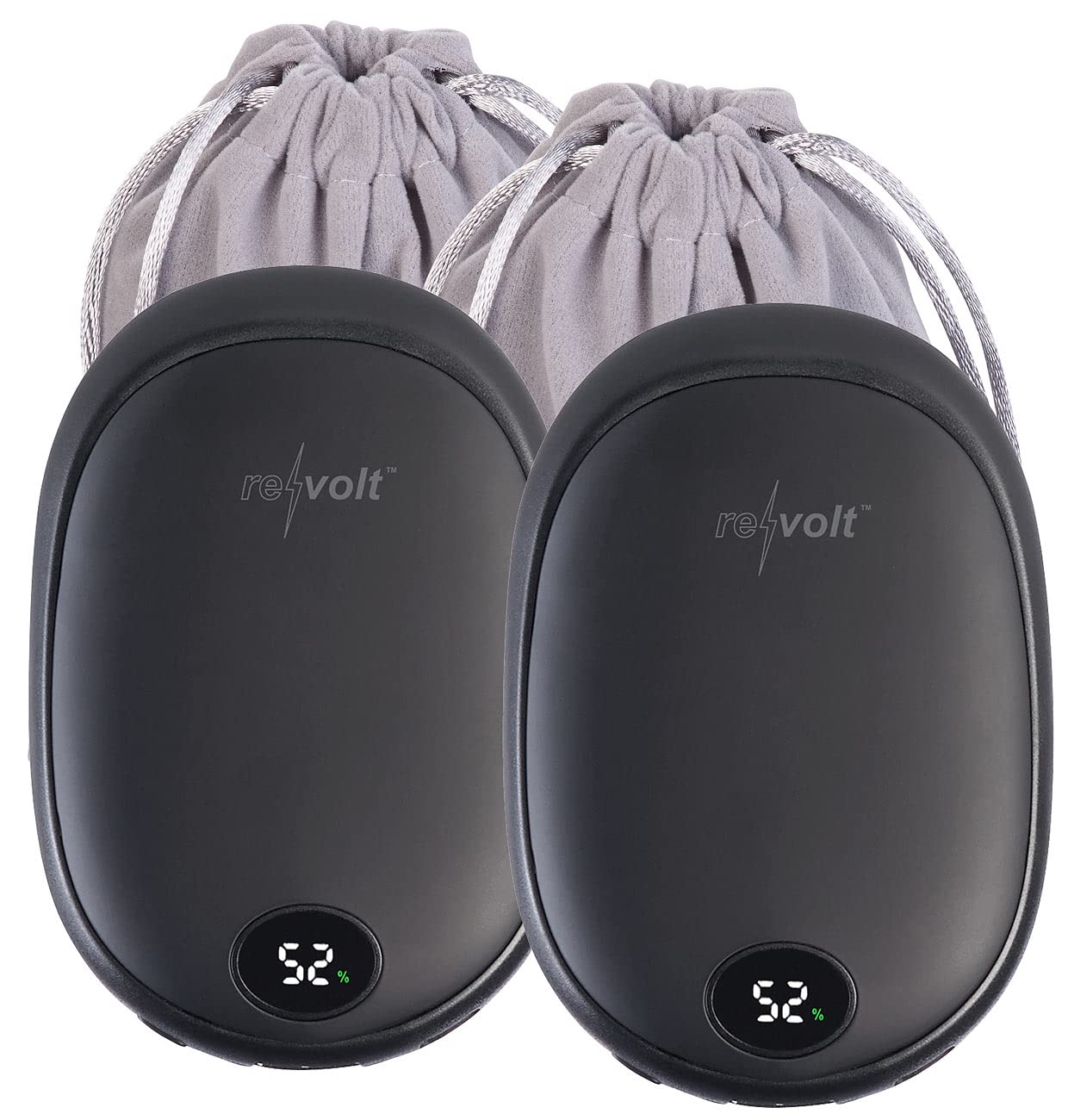 revolt USB Heizung: 2er-Set USB-Powerbank & 2-Stufen-Handwärmer, 2 A, 10.000 mAh, Display (Elektrische Handwärmer, 2in1-Powerbank mit, iPad)