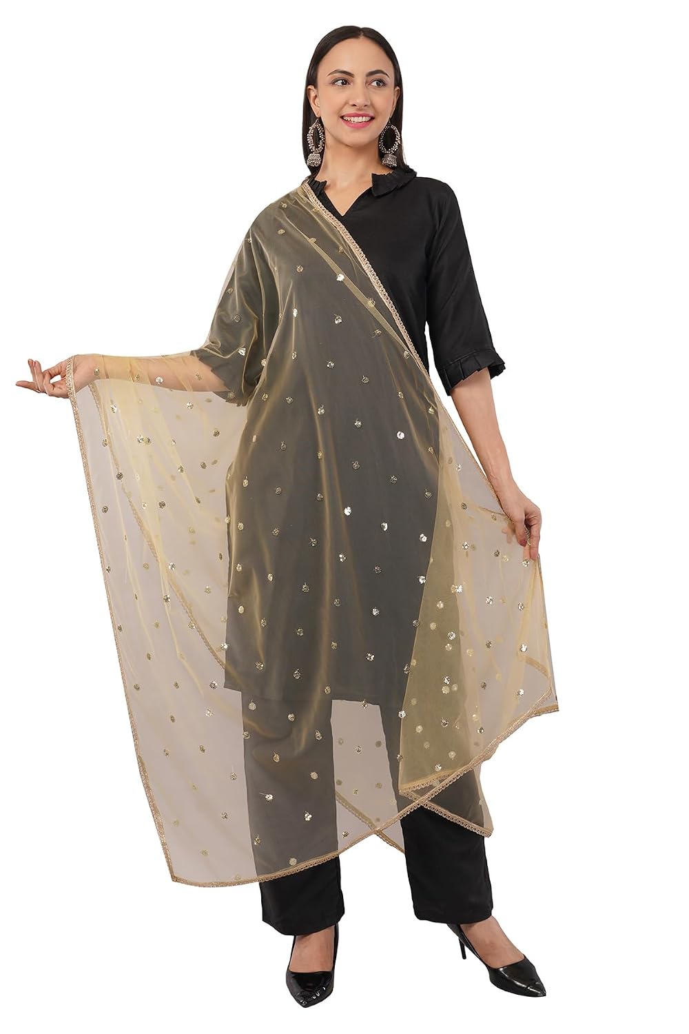 Negchaar Net Butti Dupatta for Women | Chex Design Chunnis for Women | Bridal Dupatta for Wedding | Festive & Casual Wear ...