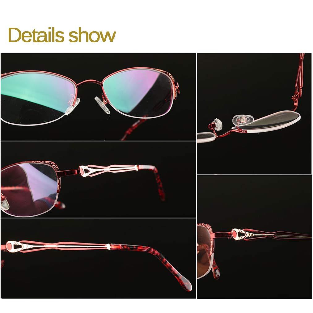 Damenmode Elegante photochrome Lesebrille Dunkelgraue Sonnenbrille mit Metallrahmen Anti-Ermüdungs-Komfort-Brille aus asphärischem Harz mit UV-Schutz