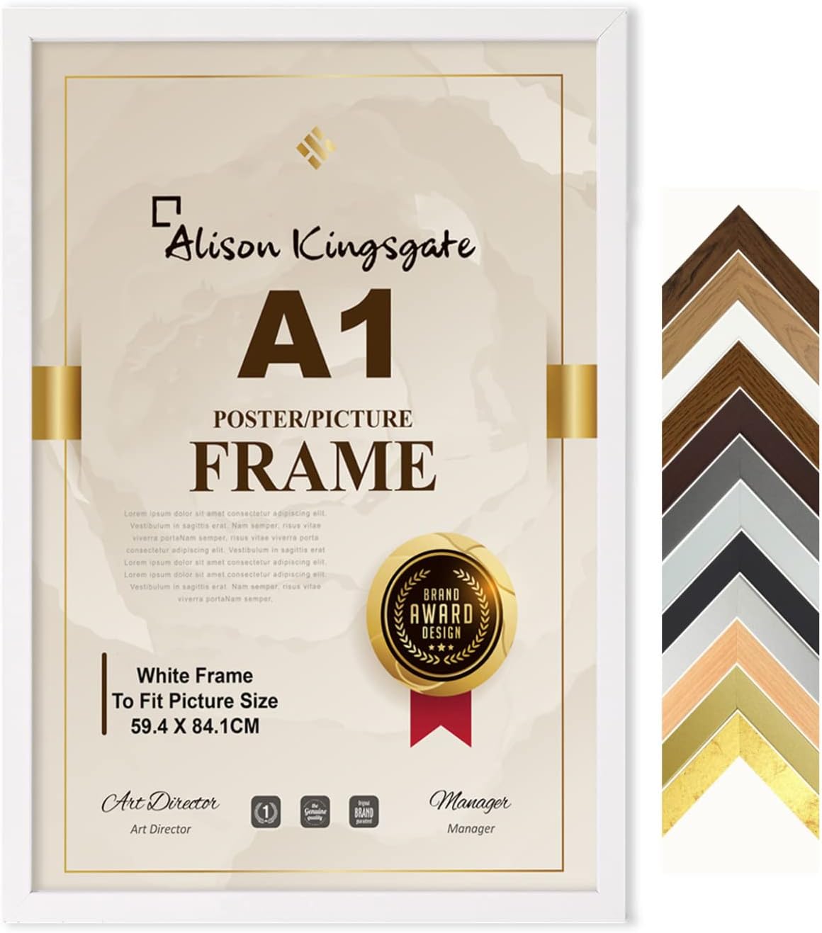 Athena Thin Matt White Picture Frame, A1 Size, 59.4 x 84 cm, Amazon