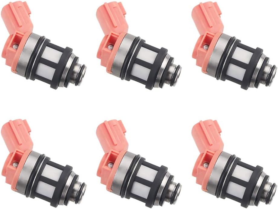 JDMON Compatible with Fuel injectors Nissan Pathfinder 1996-2000, Xterra 2000-2004, Quest 1996-2002, Mercury Villager Infiniti QX 3.0L 3.3L 1996-2000 6pcs 166001800 166001801 6Pcs