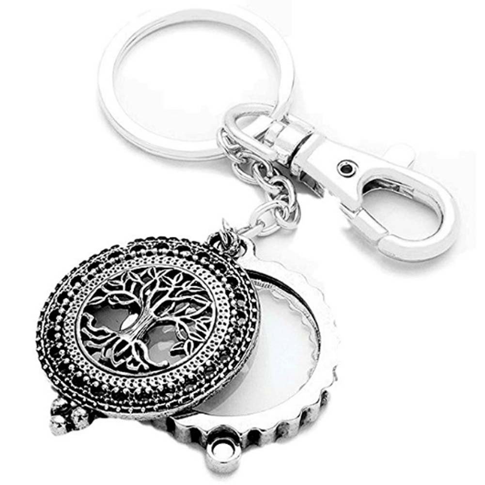Magnifying Glass Keychain Key Ring For Women,Men,Teachers. Novelty Key Chain Silver Tone Gift Boxed