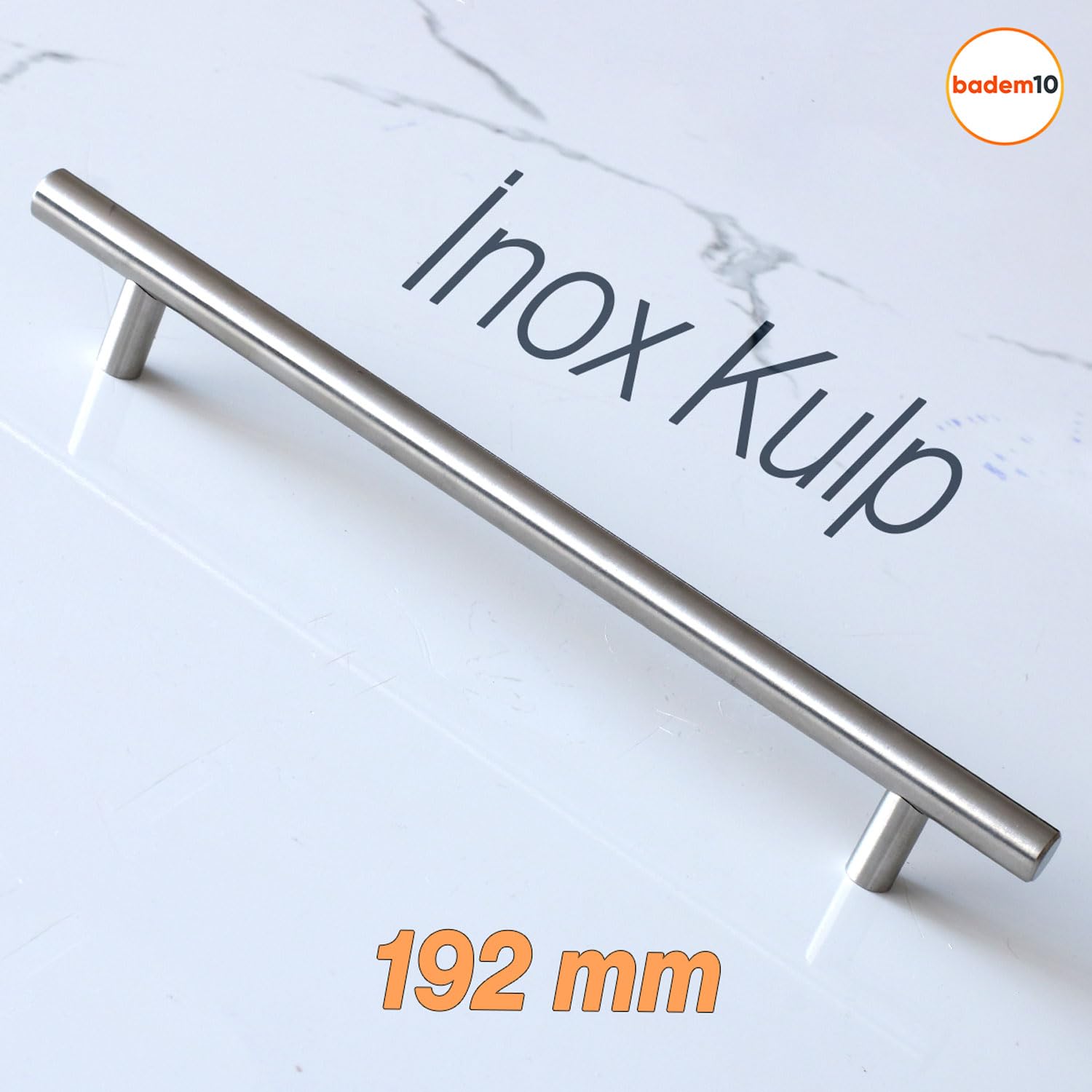 10 ADET Pürüzsüz 192 mm İnox Metal Dolap Dolabı Mobilya Mutfak Çekmece Kapak Kulbu Kulpu Kulpları