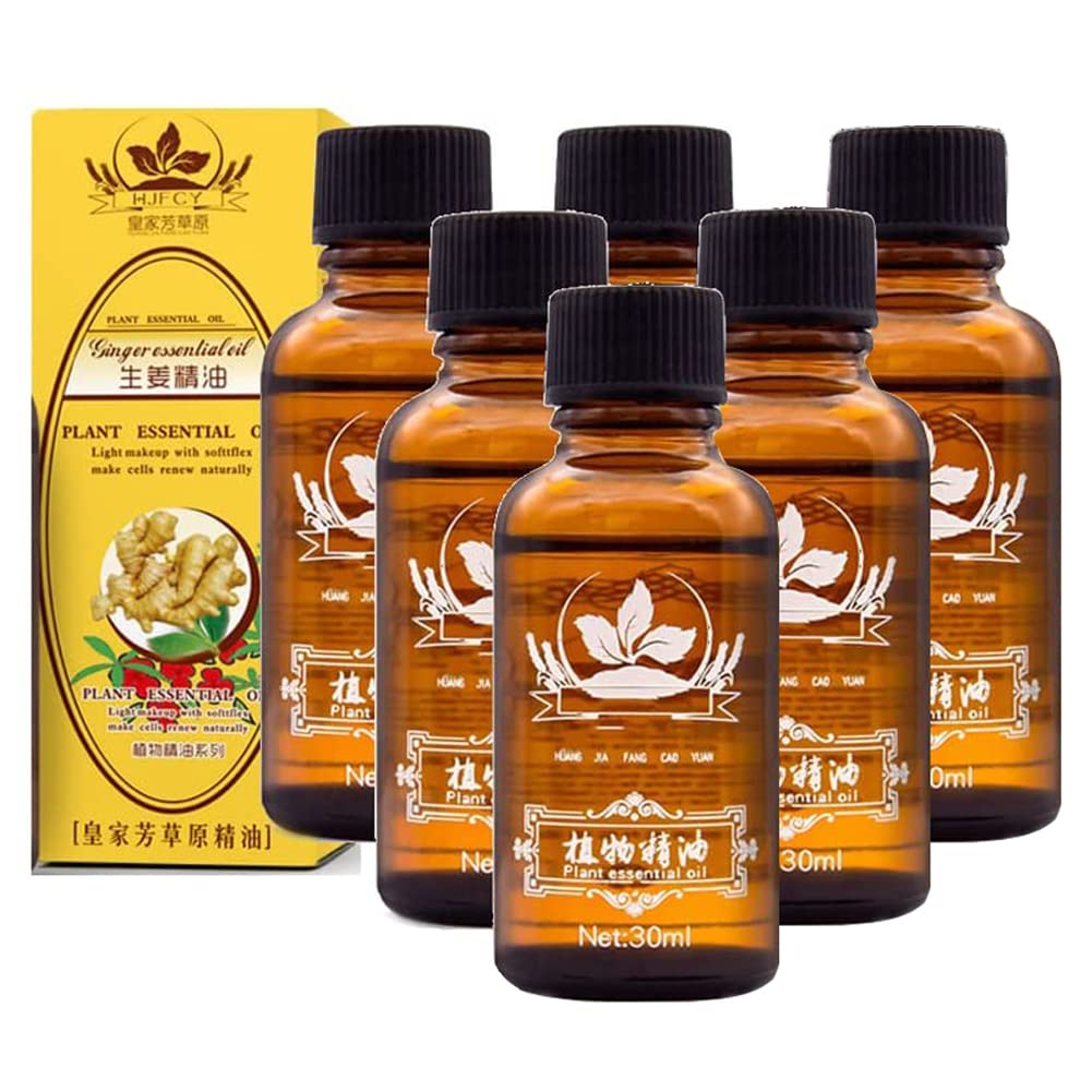 Ginger Massage Oil, Pure Natural Organic Essential Oil for SPA Massage, Body Relaxation (30ml/1 fl oz)