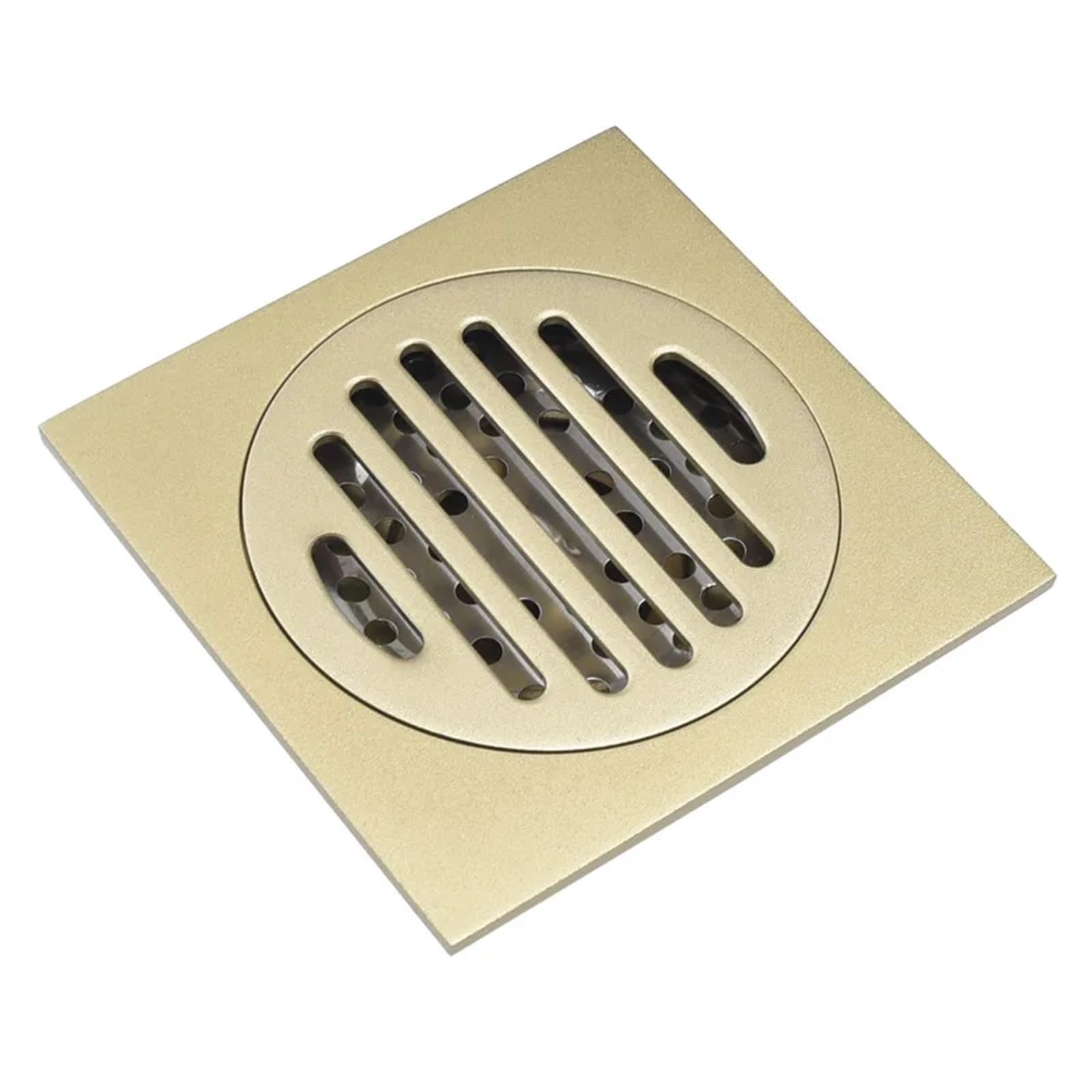 Floor Drain Square Style Floor Drainer Waste Drain Bathroom Brushed Nickel Shower Drain(Brushed gold)