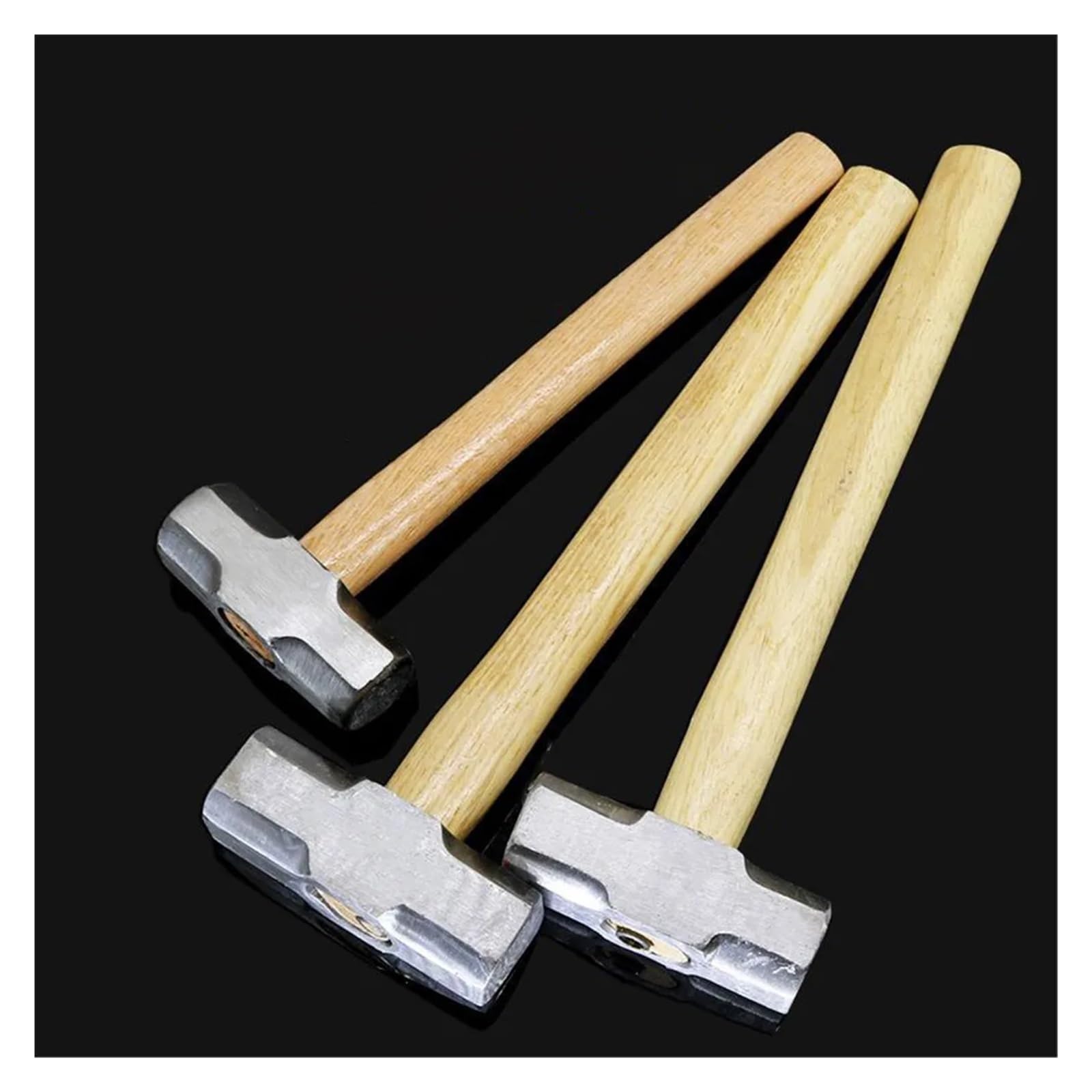 Marteau de forgeron à manche en bois robuste 1 pièce Marteau octogonal en acier forgé Tête carrée Gros marteau Marteau de maçonnerie 4LB 6LB 8LB fangzi(4p)