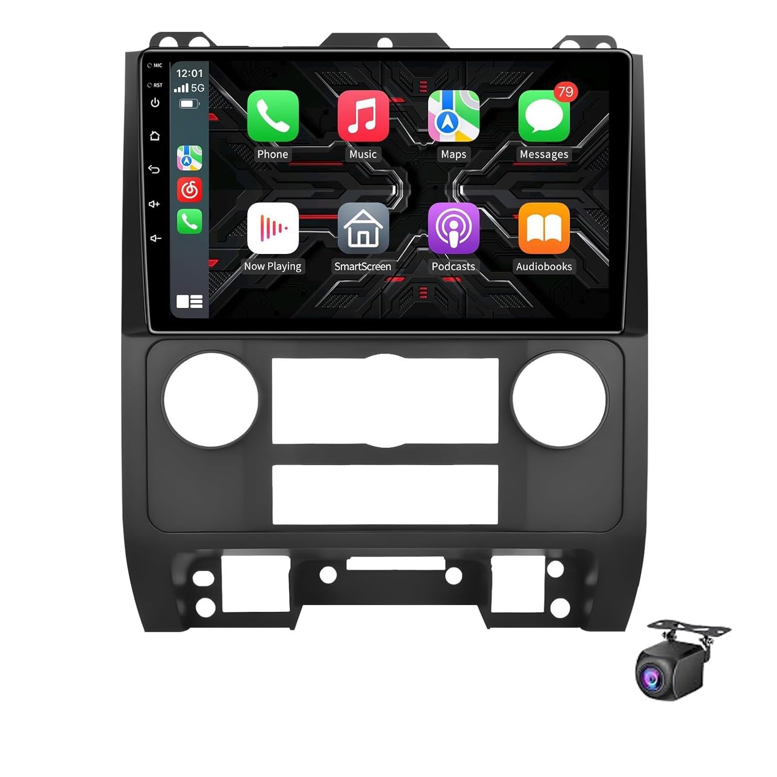 5G WIFI Upgrade Car Stereo Radio for Fo-rd Escape/Kuga/Mazda Tribute 2007-2012, with Wireless Carplay and Android Auto GPS Navigation 9 inch Touchscreen Bluetooth RDS FM SWC Backup (Size:8Core 6+128G)