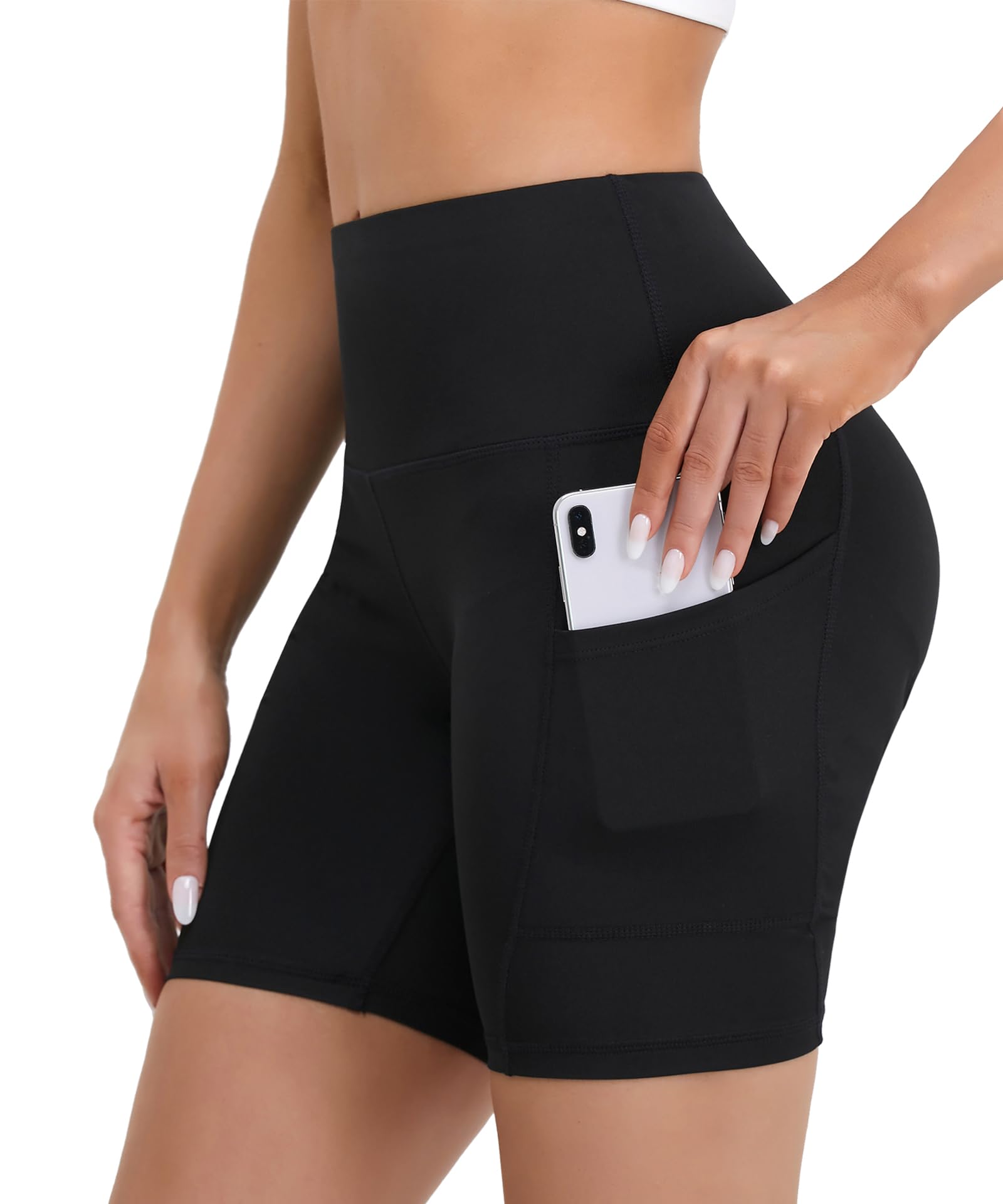 Merlvida Mallas Cortas Mujer Cintura Alta Leggins Cortos Deportivos con Bolsillos Opaco Pantalones Cortos Deporte Elásticos Shorts Pantalon Corto Leggings Ropa Verano para Yoga Fitness Ciclista