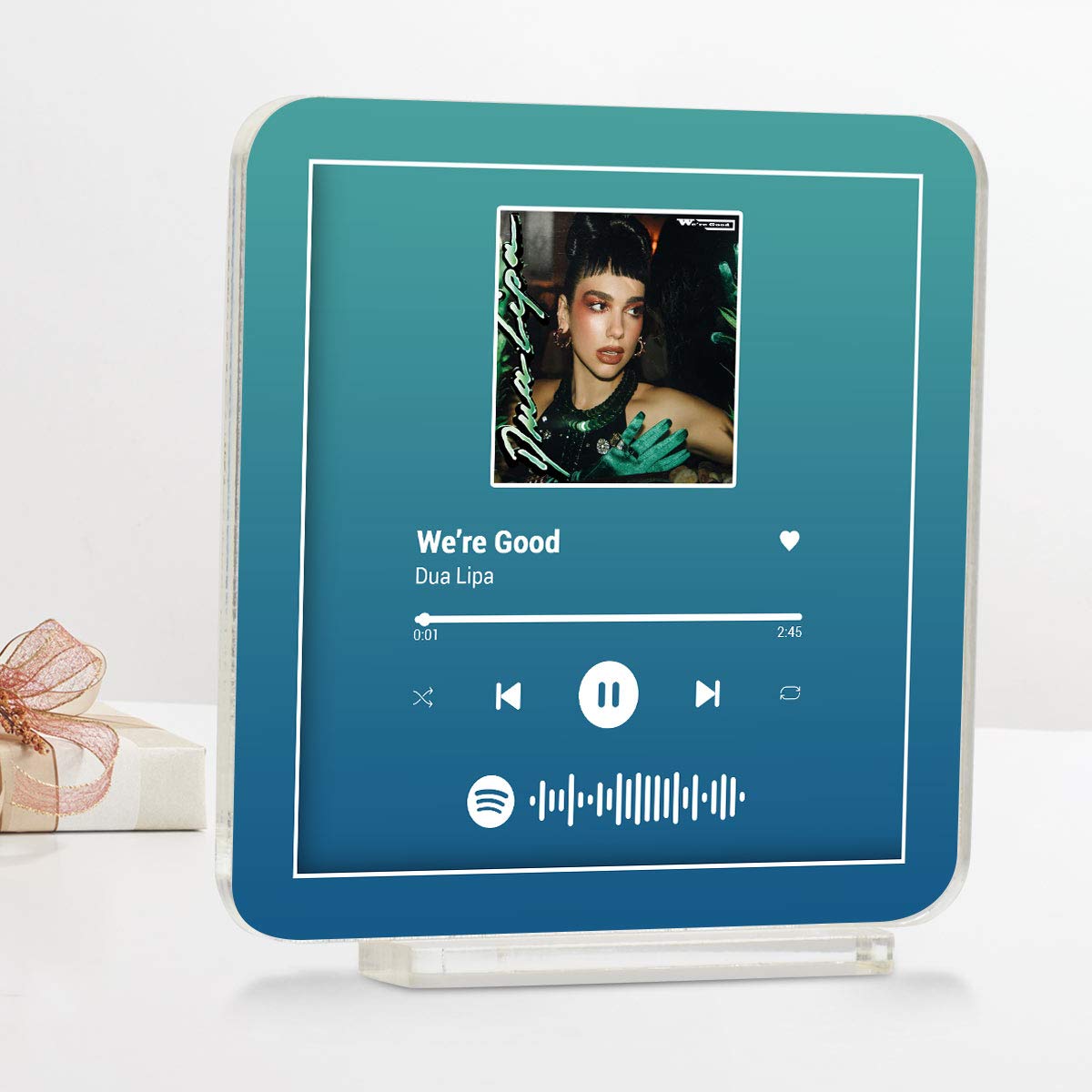 Giftcart We're Good Blue Spotify Favorite Song Photo Frame English Hits 2021 |Music Photo Plaque Scan Photo Spotify Plexiglas Personalized Song Album Display Gift
