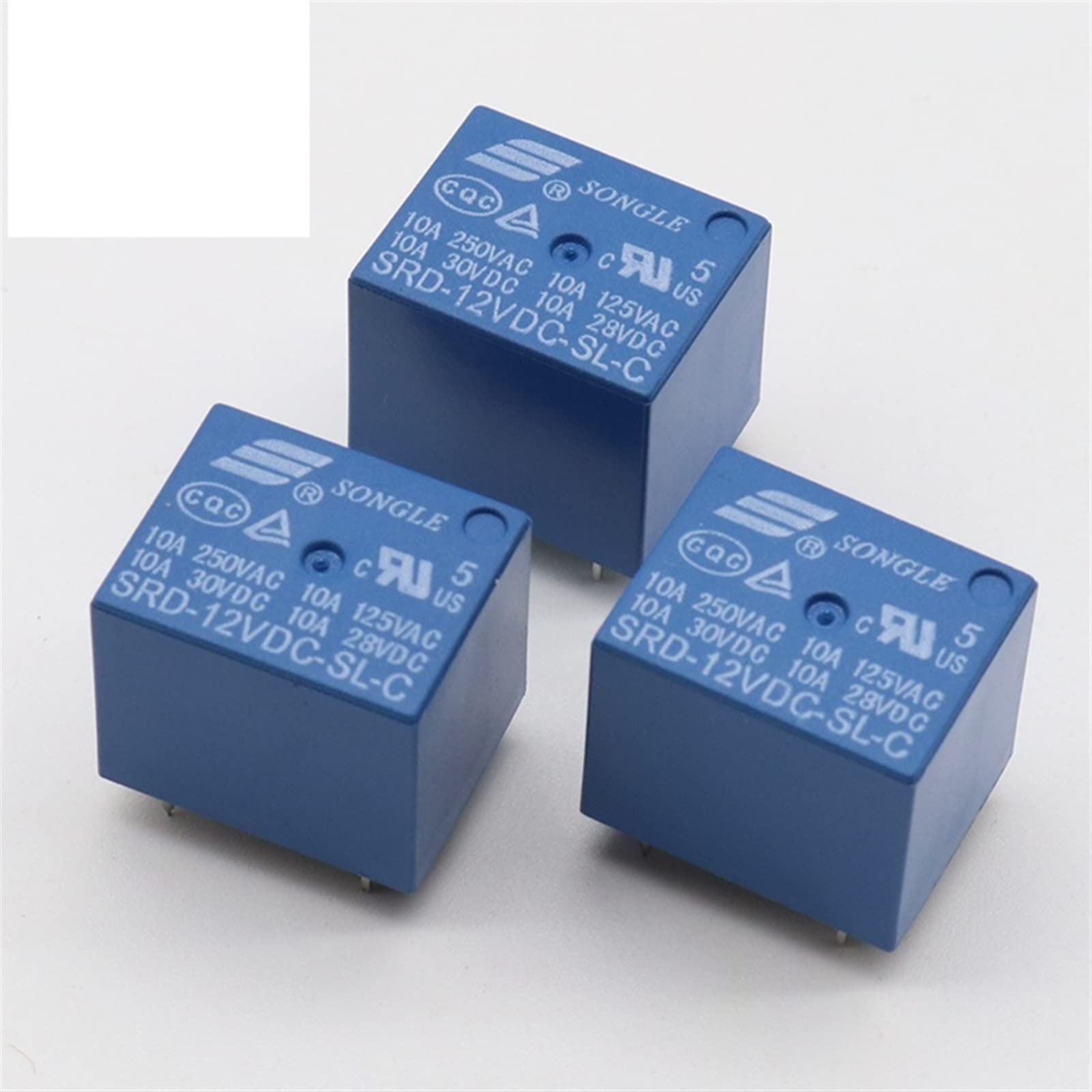 CSKWLLNBC 5pcs SRD-12VDC-SL-C 12VDC 10A 250V AC Power Relay PCB Type T73-12V 5 feet 125V