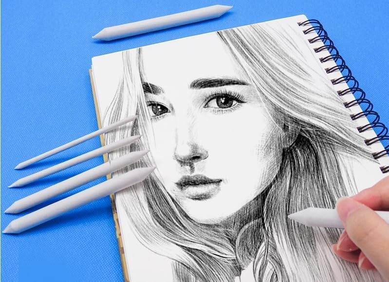 Miniatura 5 de 3 tamaños de mezcla de tocón, herramientas de dibujo artístico, lápices de arte, lápices de dibujo, bolígrafos blancos para artistas, estudiantes,