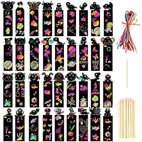 36 Pcs Rainbow Scratch Art Bookmarks Set Cover