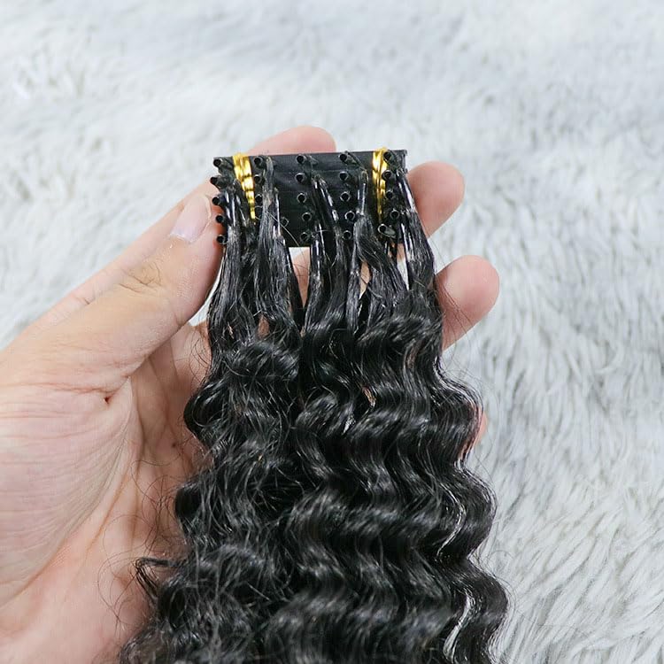 6D Hair Piece 100% Real Natural Hair Extensions,Hidden Hair Extensions Curly,Soft Smooth Human Hair for Women Girls,10 Rows,10inch