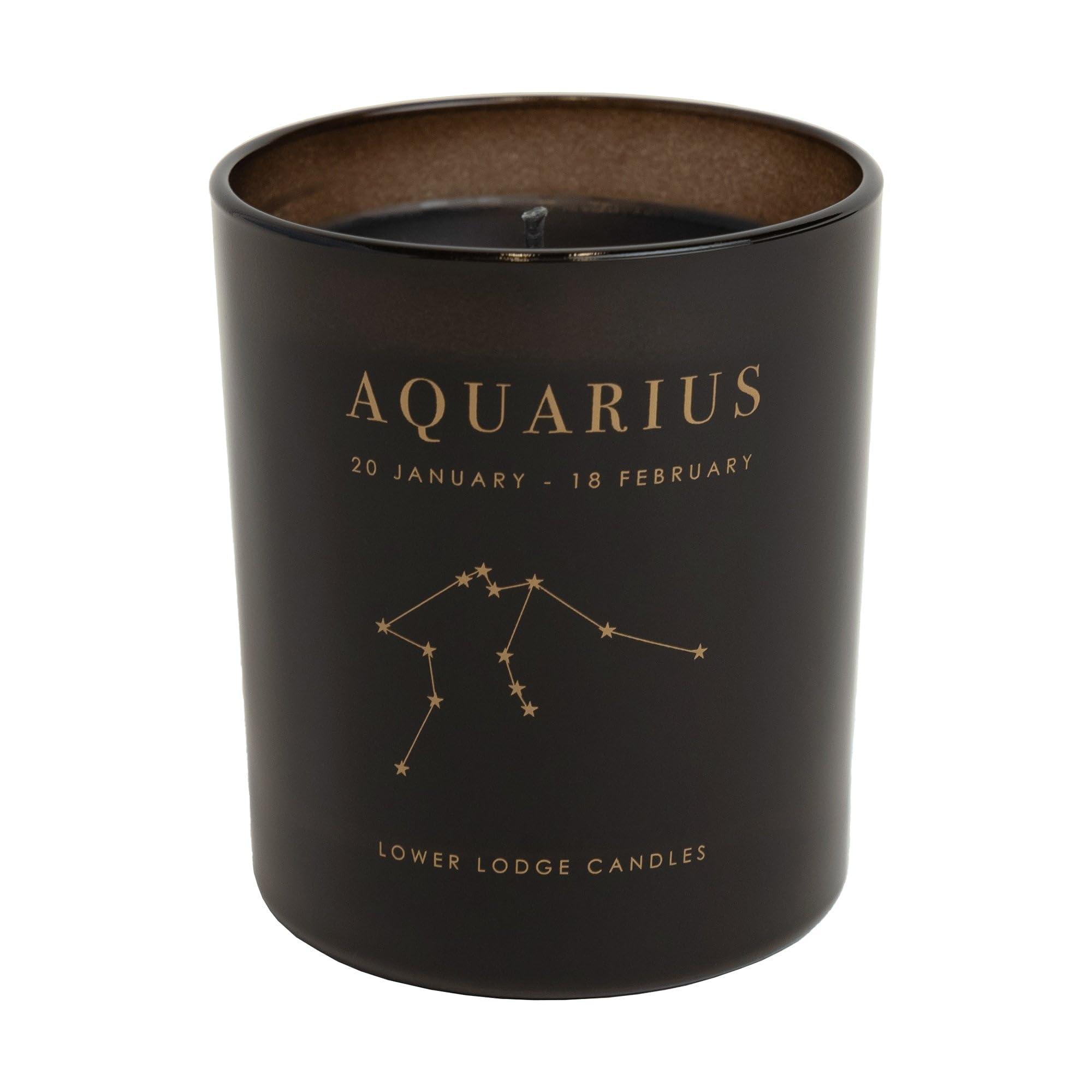 Lower Lodge Candles – Aquarius Zodiac Candle – Star Sign Gift - Hand-Poured in The Beautiful South Downs National Park - 40 Hours Burn Time –– Vegan Friendly - 200g Fill Weight