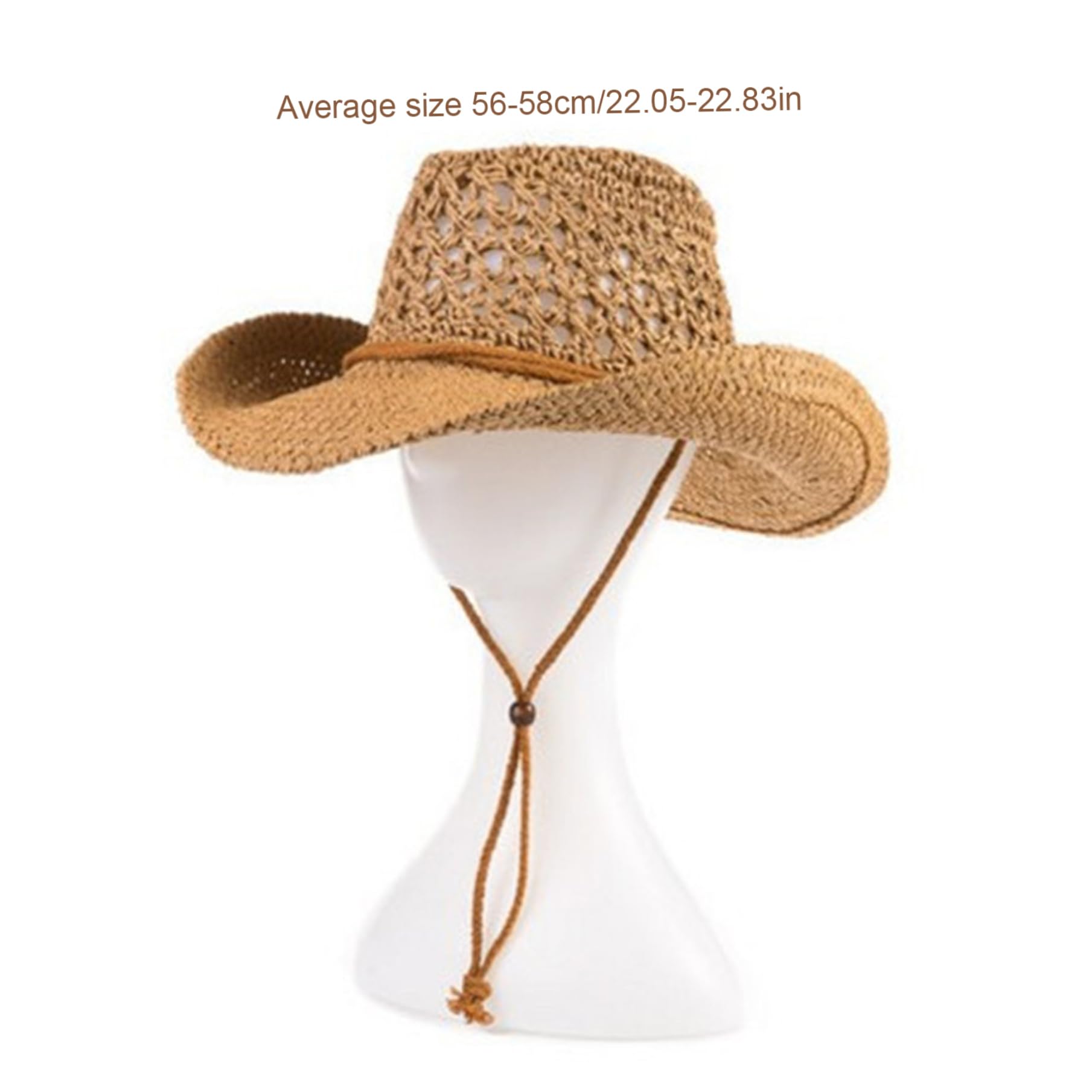 Stroh Cowboyhut, Herren Strohkrempeln Höhle Strohhüte für Männer atmungsaktivem Strandhut für Outdoor