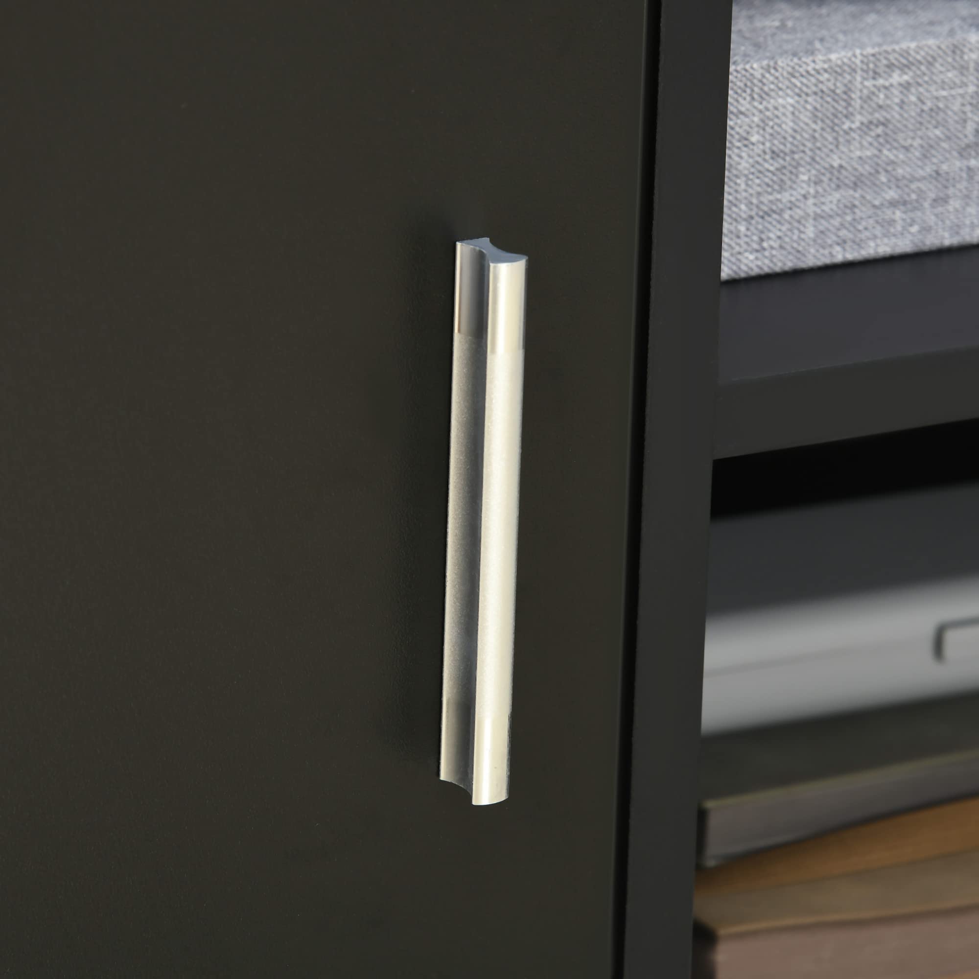 HOMCOM Mobile Porta Stampante con Ruote a Freno, Mobiletto per Stampante con Armadietto Anta Soft Close, 3 Scomparti Aperti, Ripiano Regolabile, Multiuso per Ufficio Studio, 60x50x65.5 cm, Nero