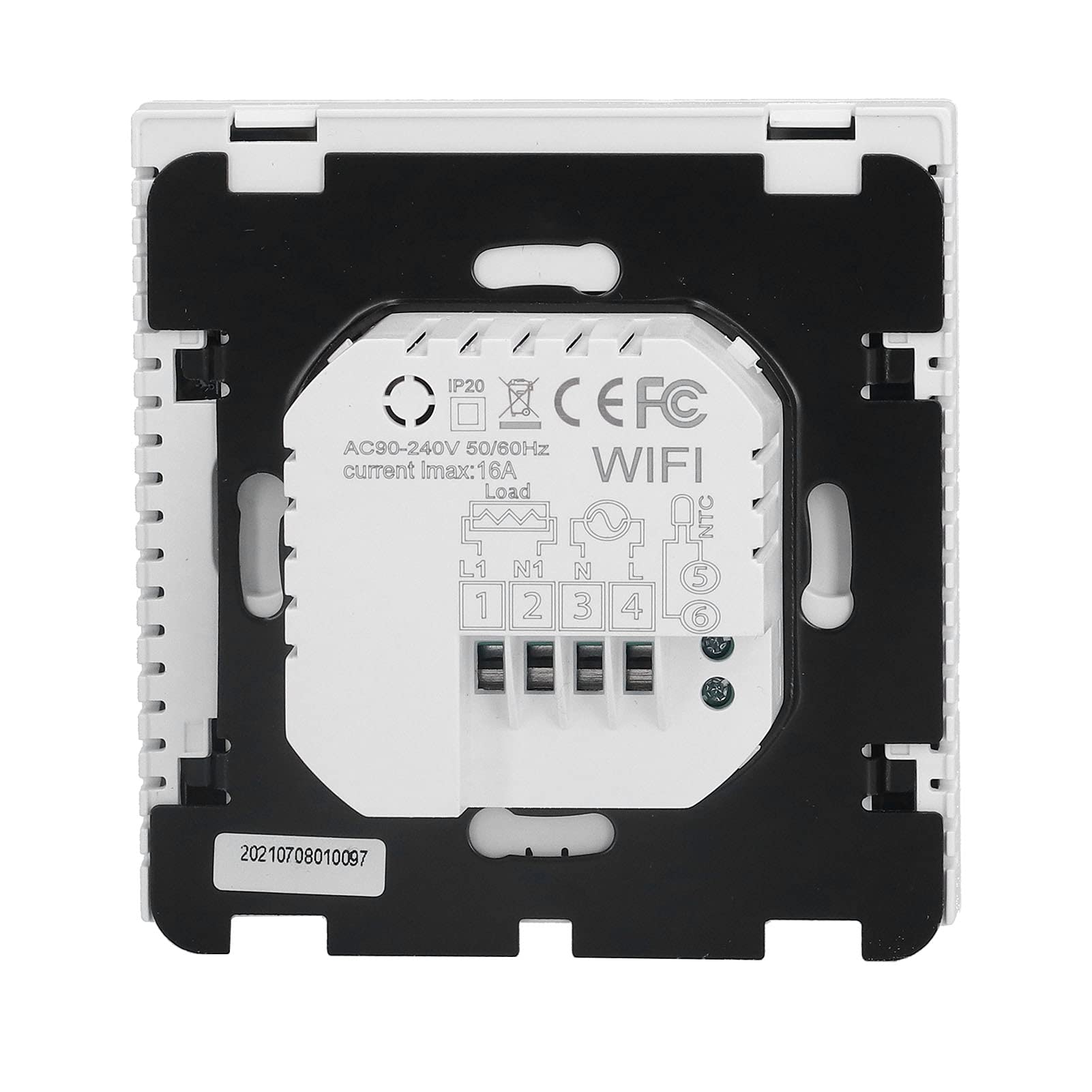 Generic Termostato di Riscaldamento Programmabile con Connessione WiFi per Termoregolatore Bianco (16A collegato al riscaldatore elettrico 90-240 V)