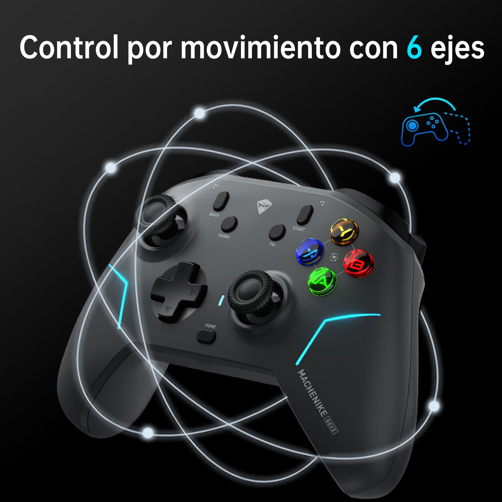 Makenike G6V2 Mando, 2 motores de bobina móvil HD, joystick TMR con par ajustable, 2 gatillos TMR, botones ABXY fácilmente intercambiables, 4 botones programables, 1000 Hz, 1200 mAh (Blanco)