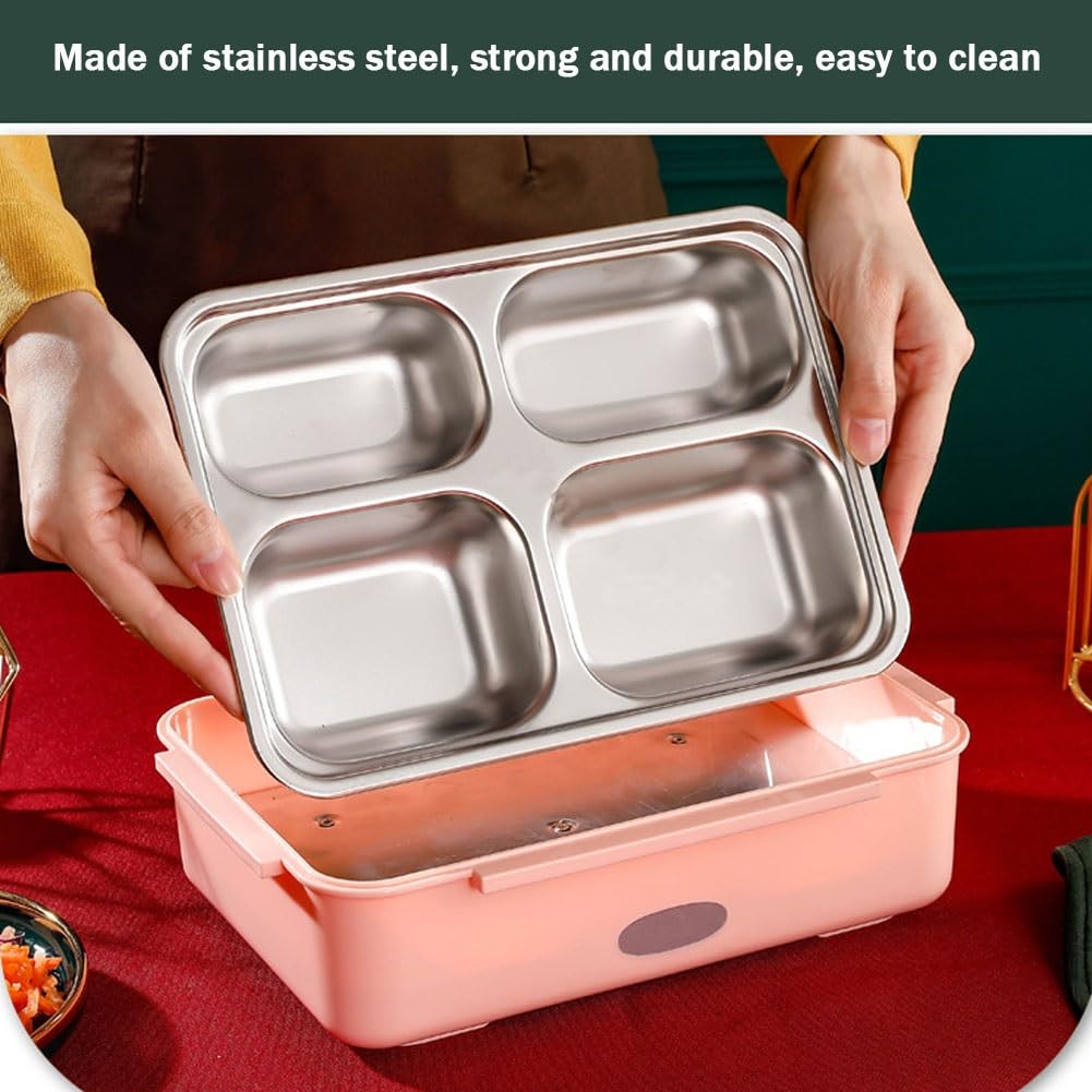 Stal nierdzewna Samochodowy Elektryczny Lunch Box Bez Wody, Przenośny Podgrzewacz Żywności, Lunch Box Podgrzewany Lunch Box Podłączany, Nadaje Się Do Samochodu, Na Zewnątrz I Do Bi