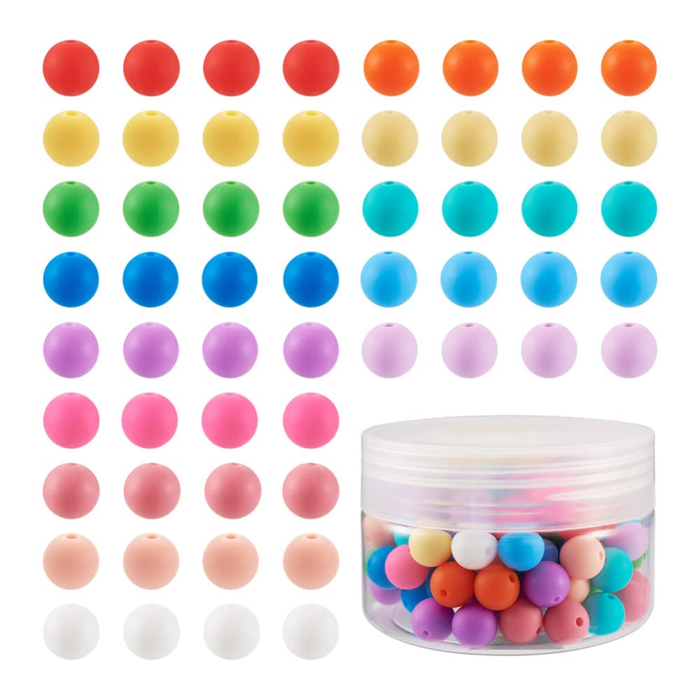 Boutigem 140Pcs Silicone Round Beads 9mm Mix Color Loose Rubber Beads Bulk for Jewelry Making DIY Bracelets Necklace Keychains Accessories — image 1