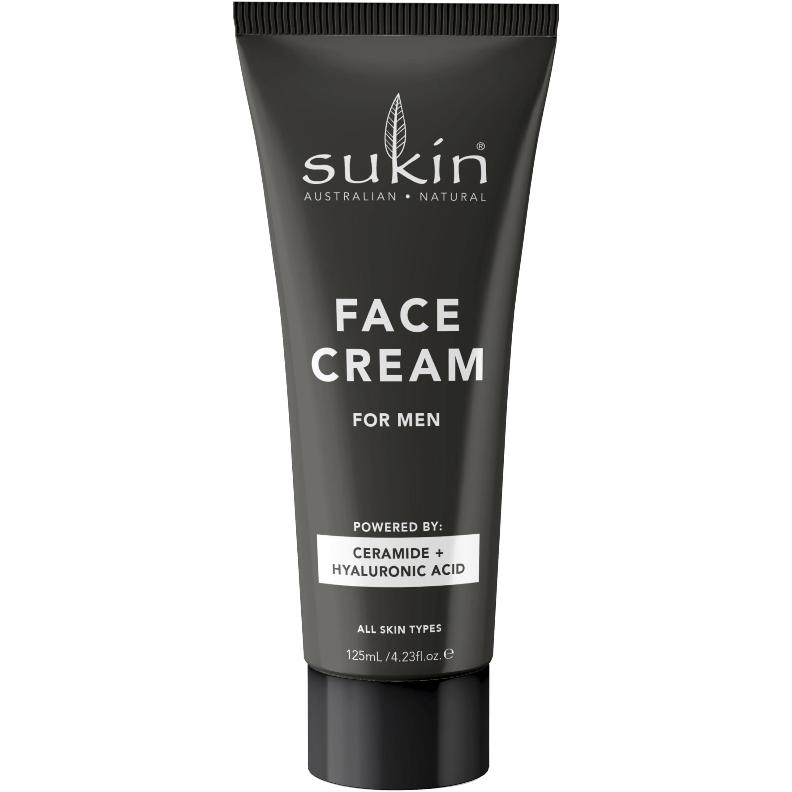 Sukin - Mens Face Cream - Contains Ceramides, Hyaluronic Acid, Coconut, Jojoba Oil, Baobab Extract, Vitamin E and More - Natural Face Moisturiser - 125ml