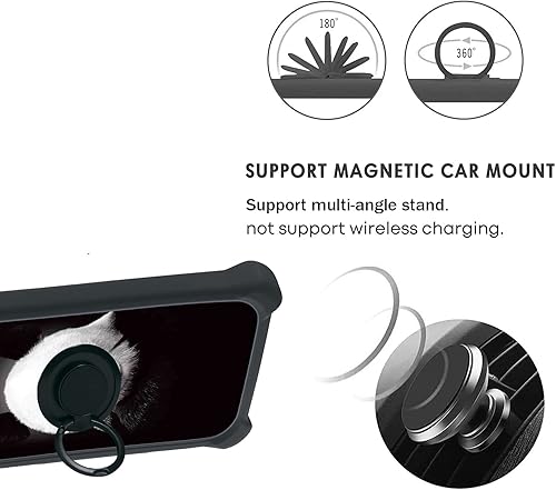 Miniatura 4 de Funda para Moto One Zoom compatible con Motorola Moto One Zoom Phone con protector de pantalla de vidrio templado PC duro + silicona suave efecto