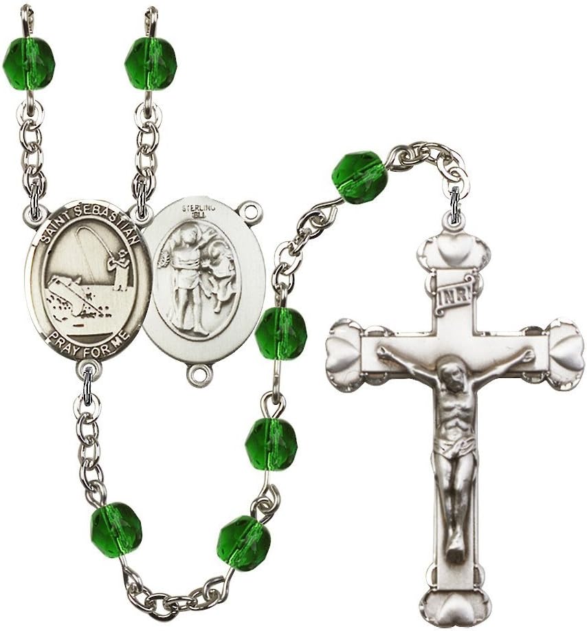 聖セバスチャン/釣り銀メッキロザリオ &ndash; Every誕生月カラーand More シルバー