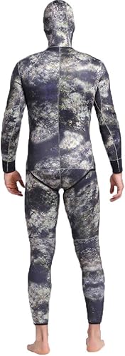 Miniatura 7 de Nataly Osmann Traje de neopreno de camuflaje premium para hombre, 0.197 in, para buceo, con capucha, trajes de snorkel